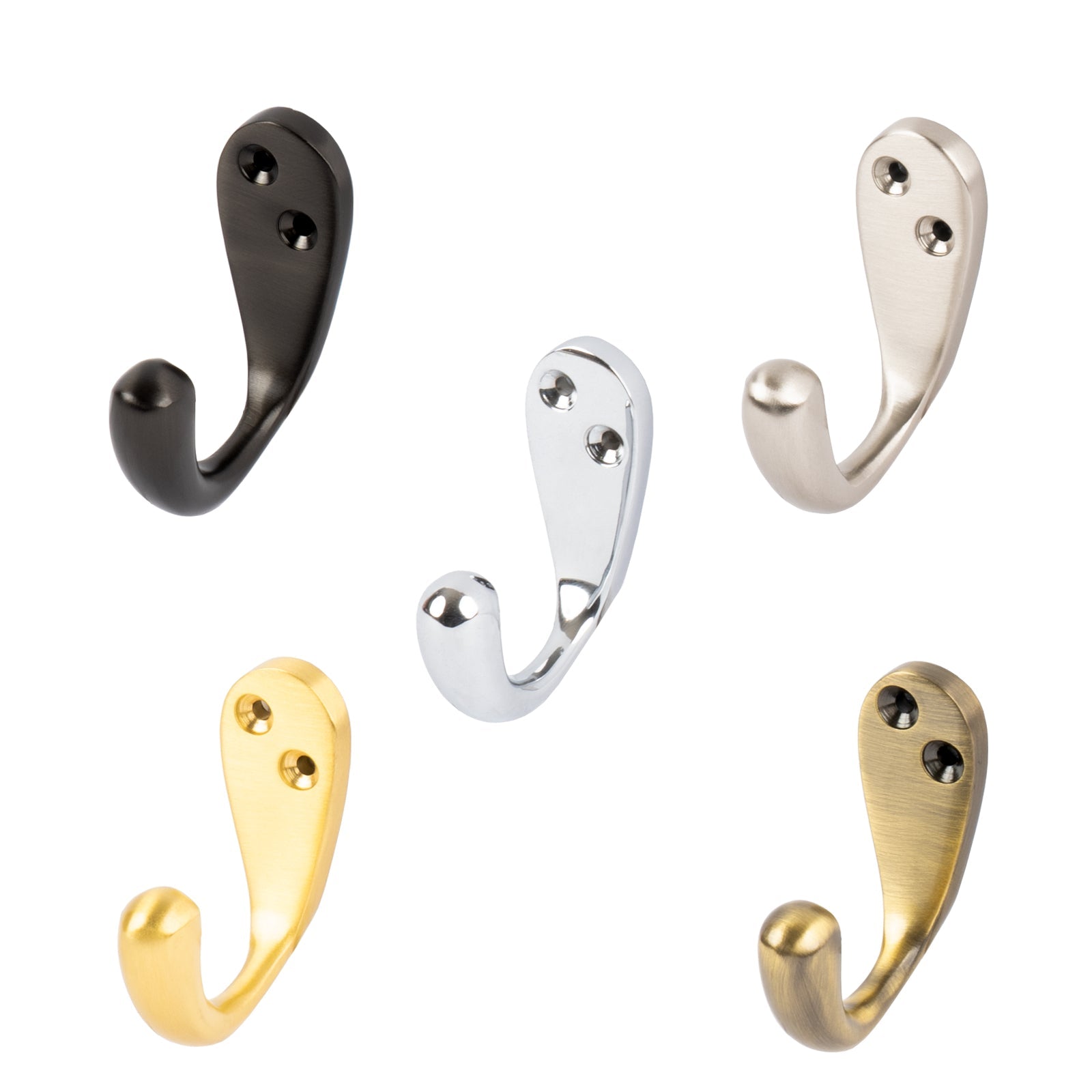 Curved single robe hook, back of door hooks, towel hooks