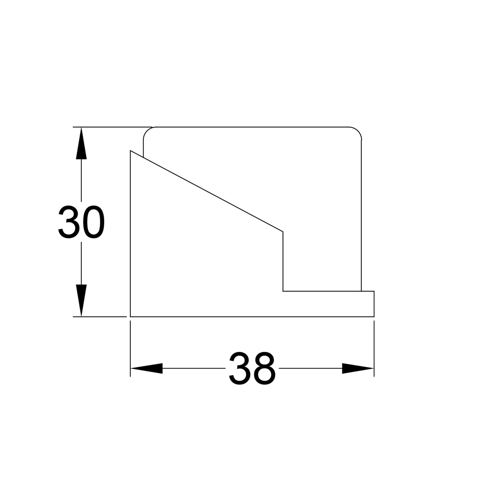 Round Floor Mounted Door Stops dimension drawing SHOW