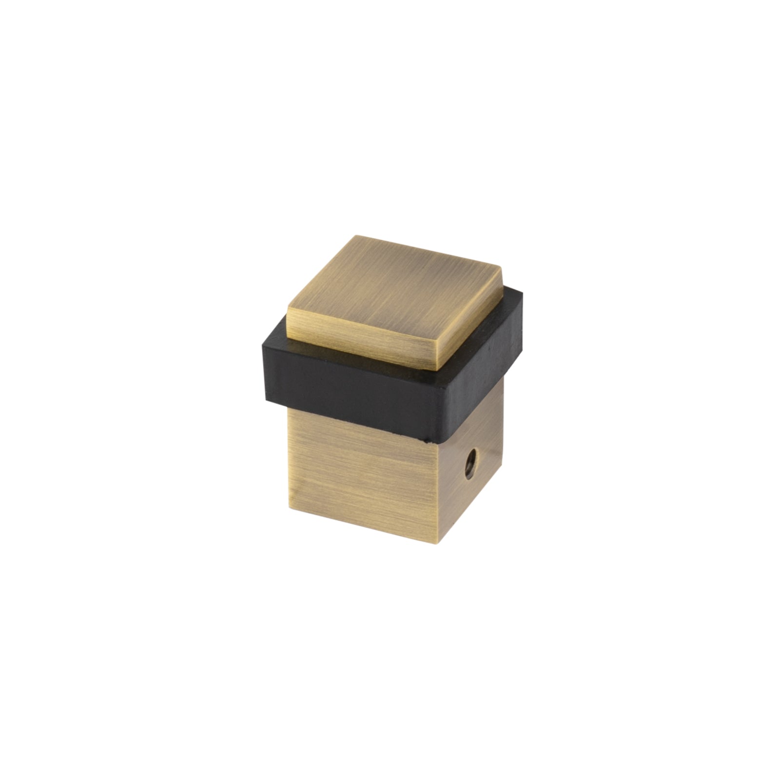 aged brass square floor mounted door stop SHOW