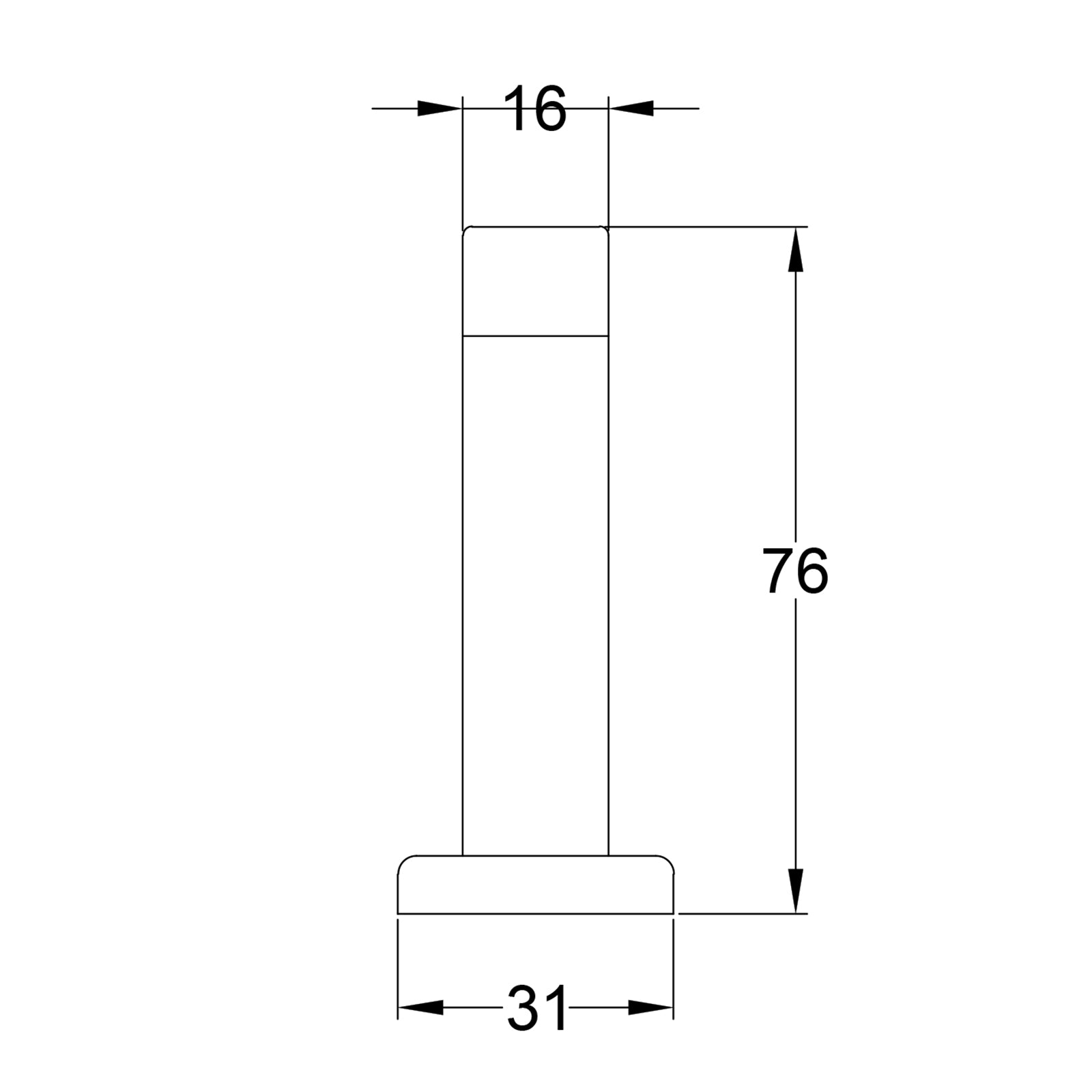 wall mounted door stops with rose plate dimension drawing SHOW