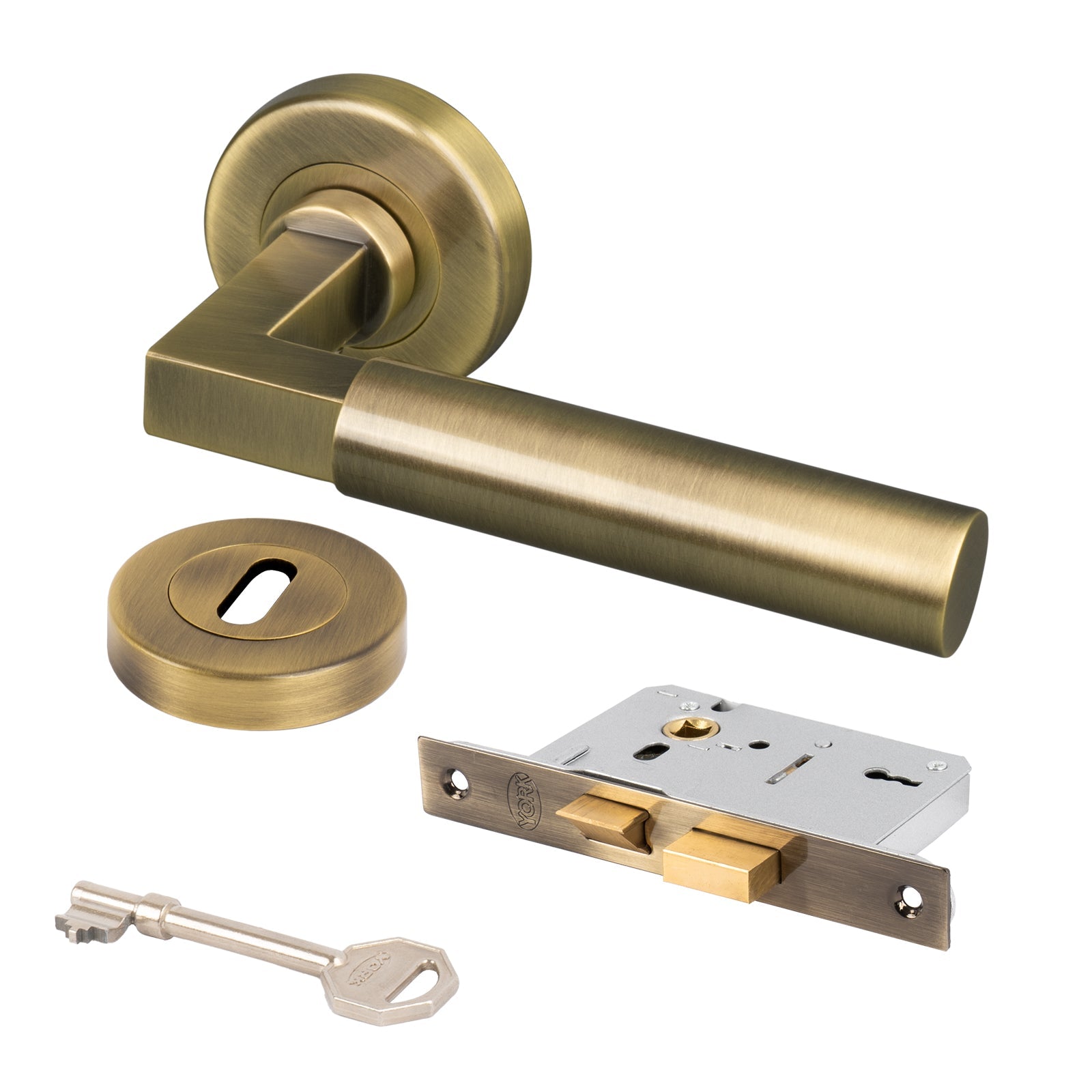 Bauhaus rose handle British standard sash lock set