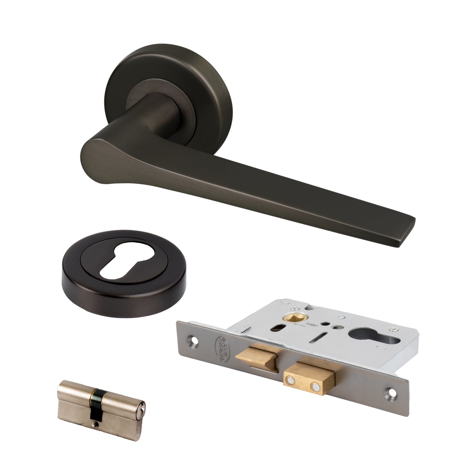 bronze Gio round rose door handles front door lock set