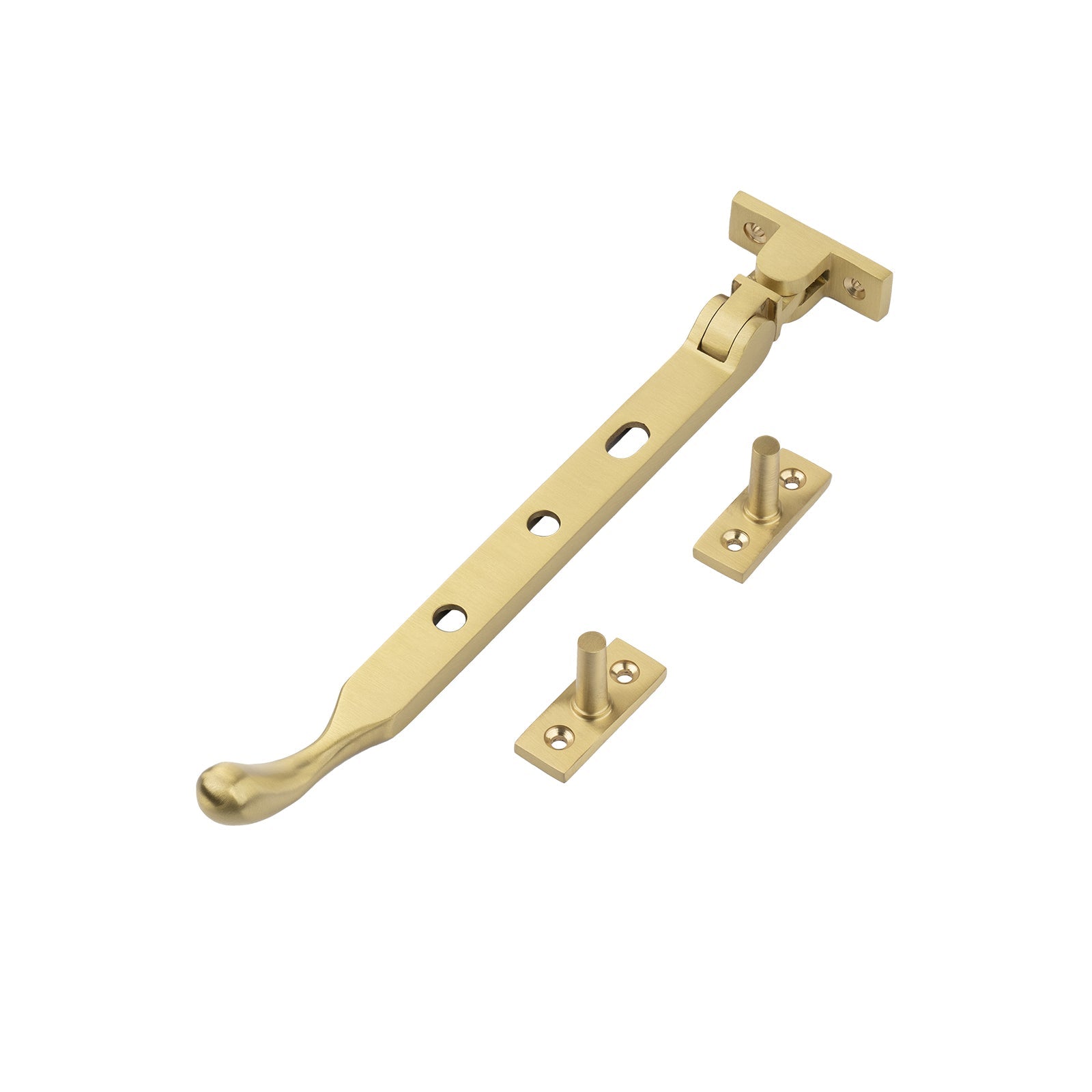 satin brass 8 inch ball end casement window stay SHOW