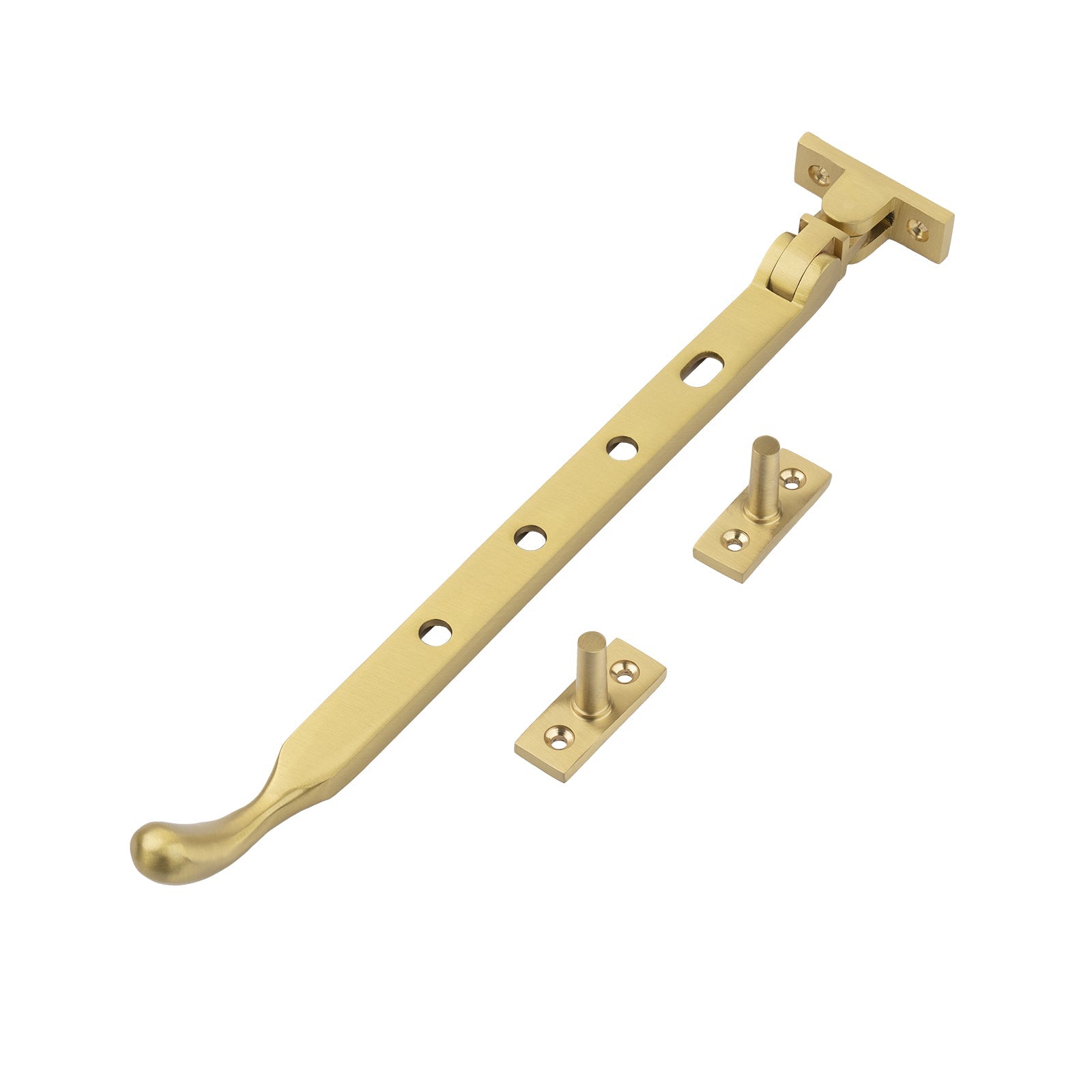 satin brass 10 inch ball end casement window stay SHOW