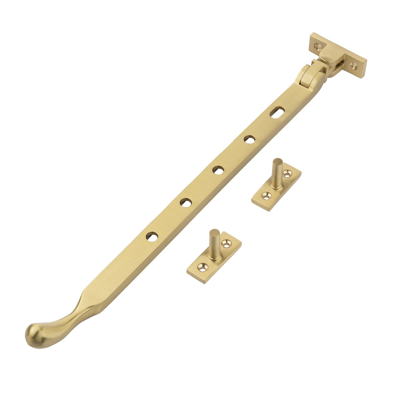 satin brass 12 inch ball end casement window stay SHOW