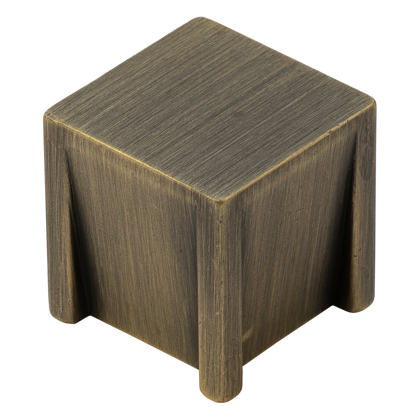 Distressed Brass square cupboard knob  SHOW