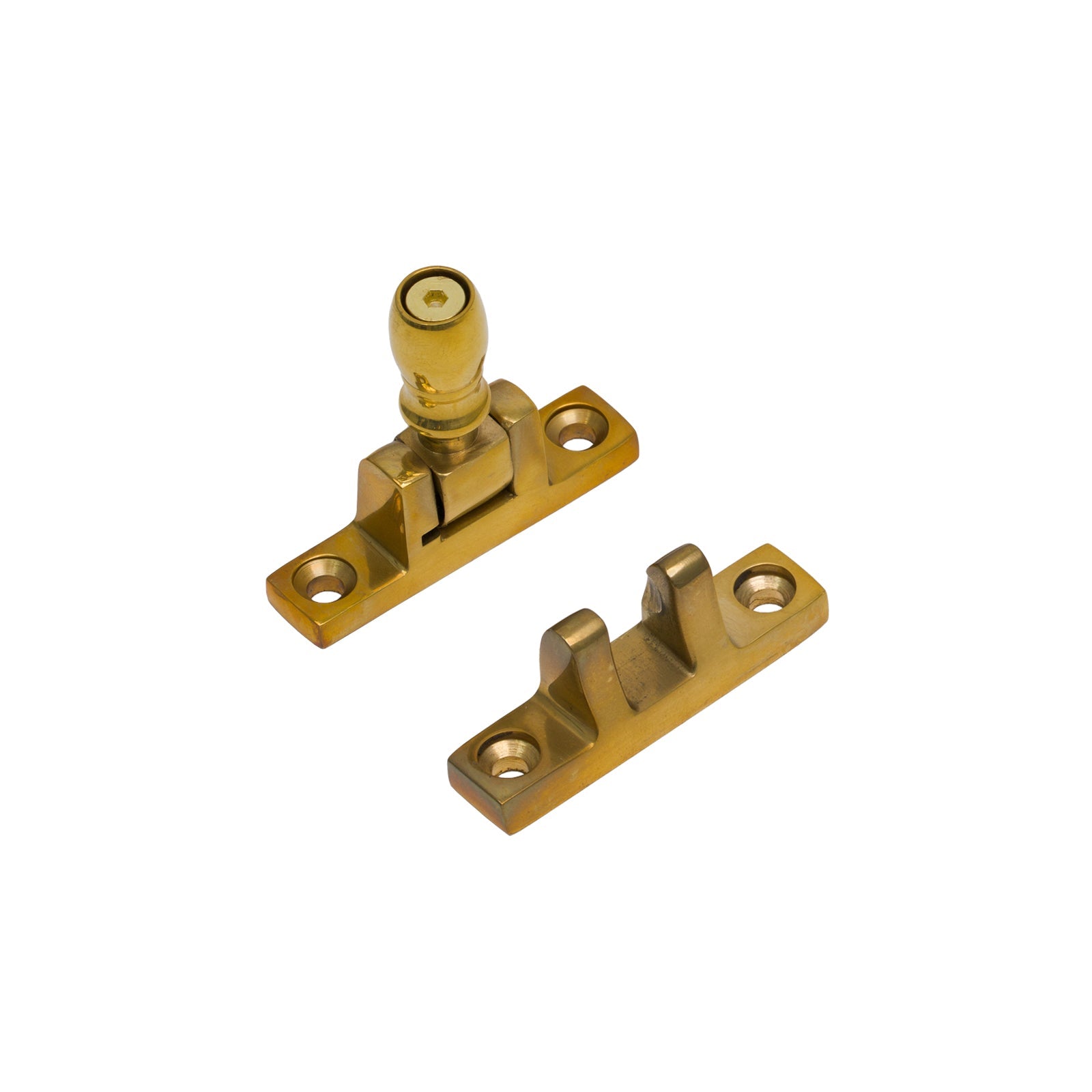 Square Mushroom Brighton Fastener - Narrow Polished Brass