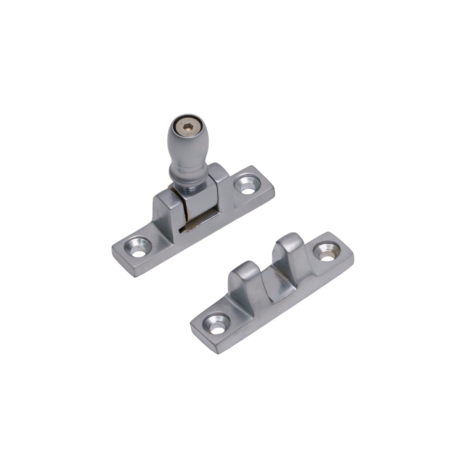 Square Mushroom Brighton Fastener - Narrow Satin Chrome