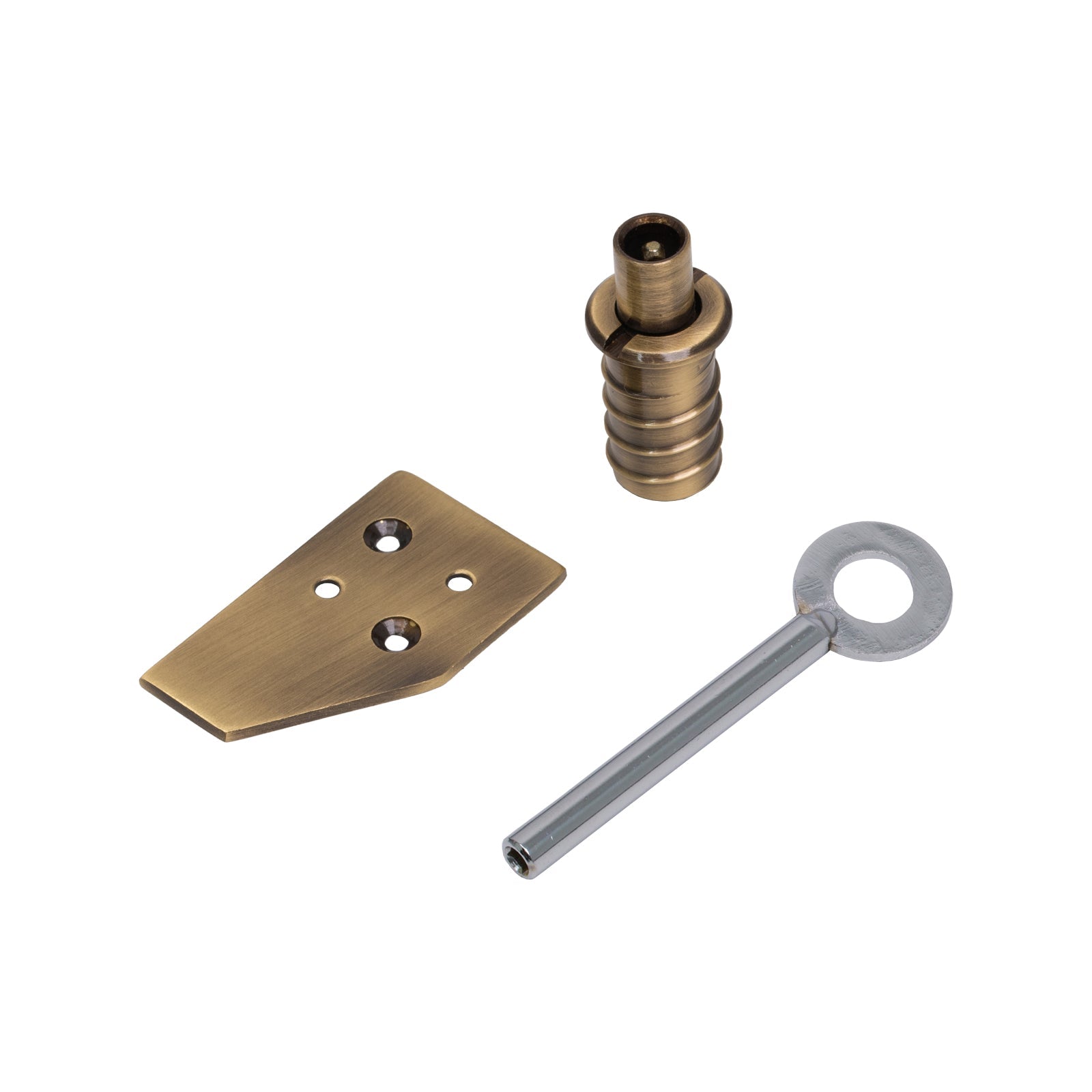 Key-Flush Sash Window Stop Aged Brass