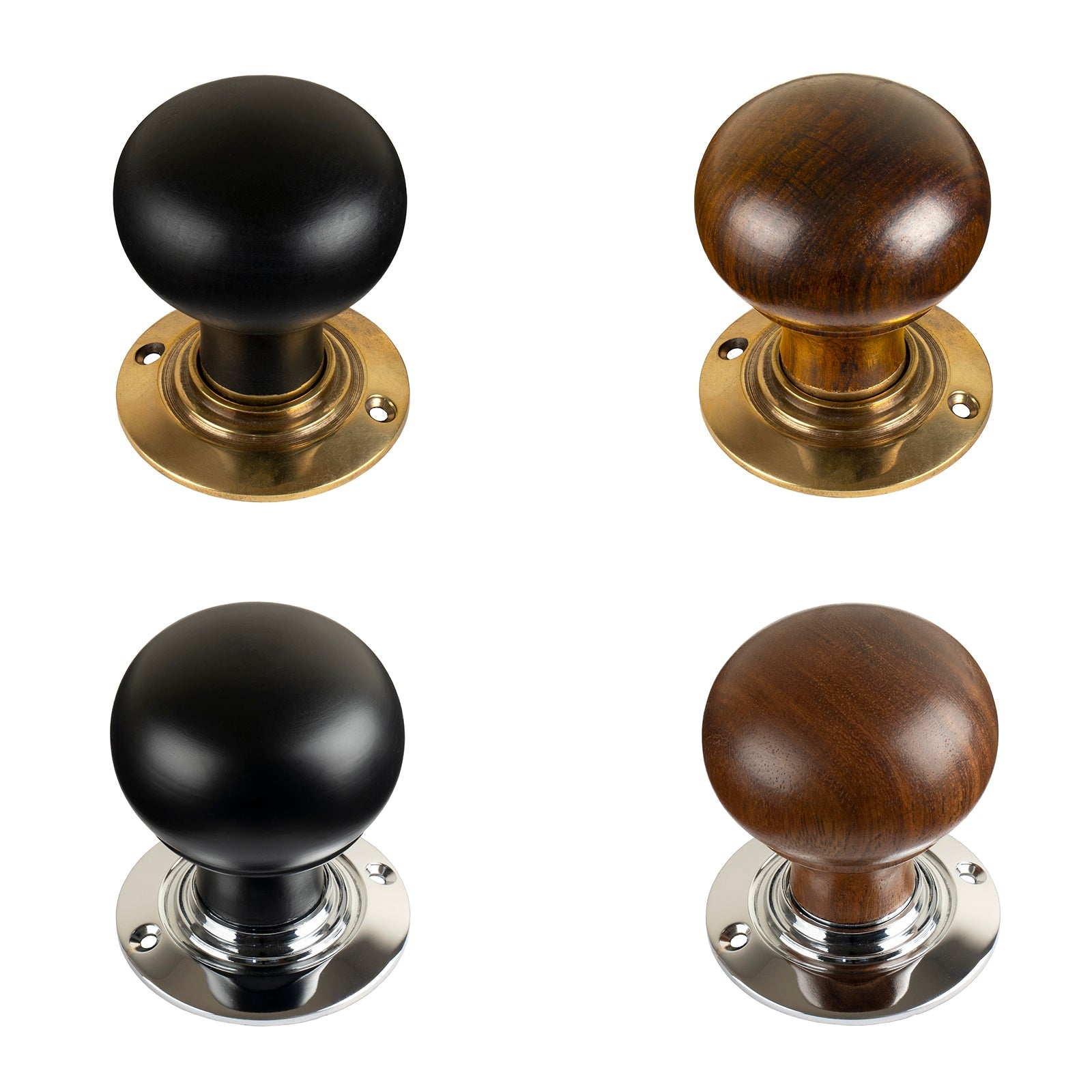 Bun Door Knobs Rosewood & Ebonised