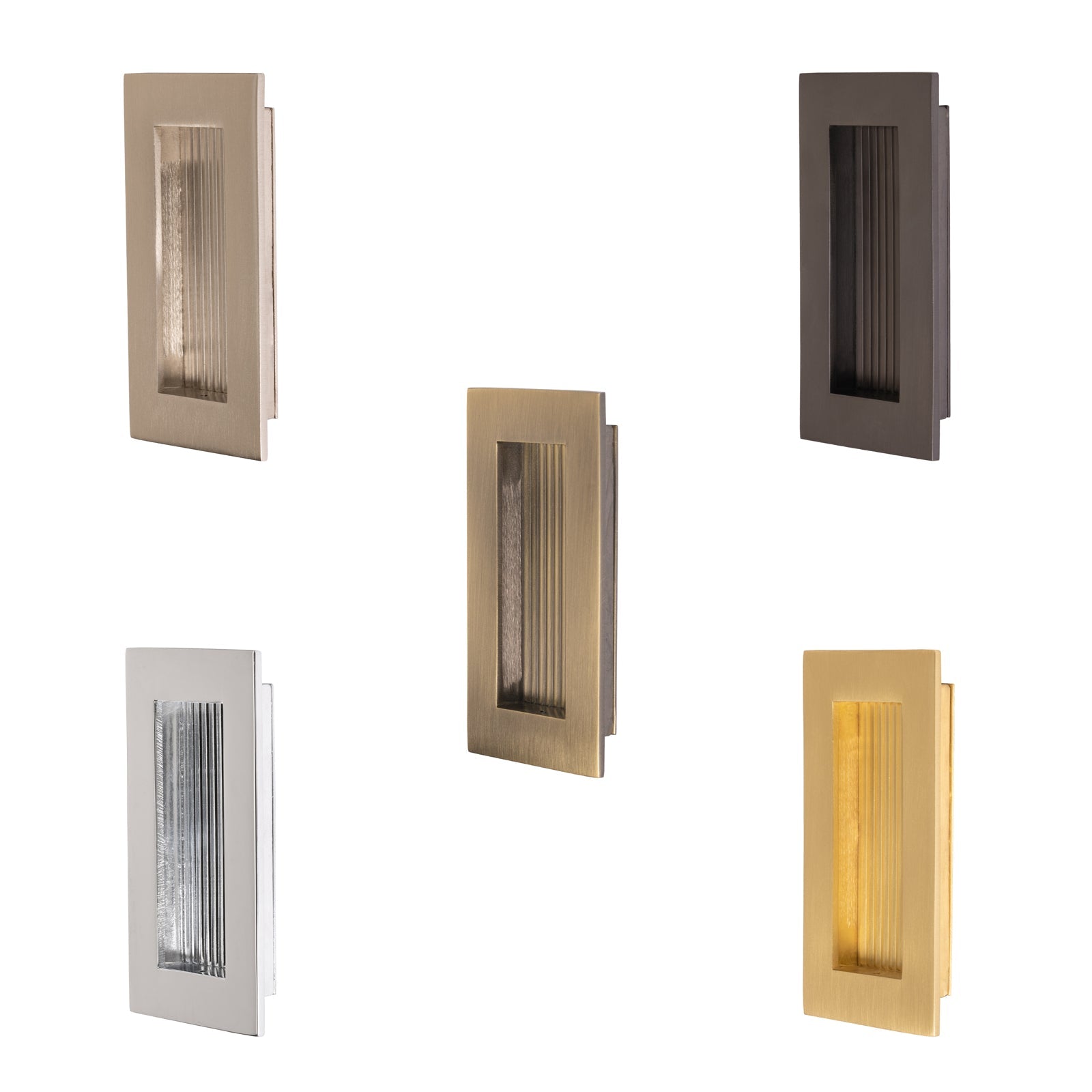 Reeded Rectangular Flush Pull