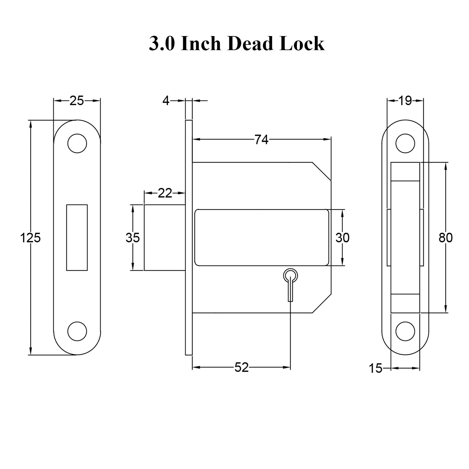 3 inch deadlock dimensions drawing SHOW