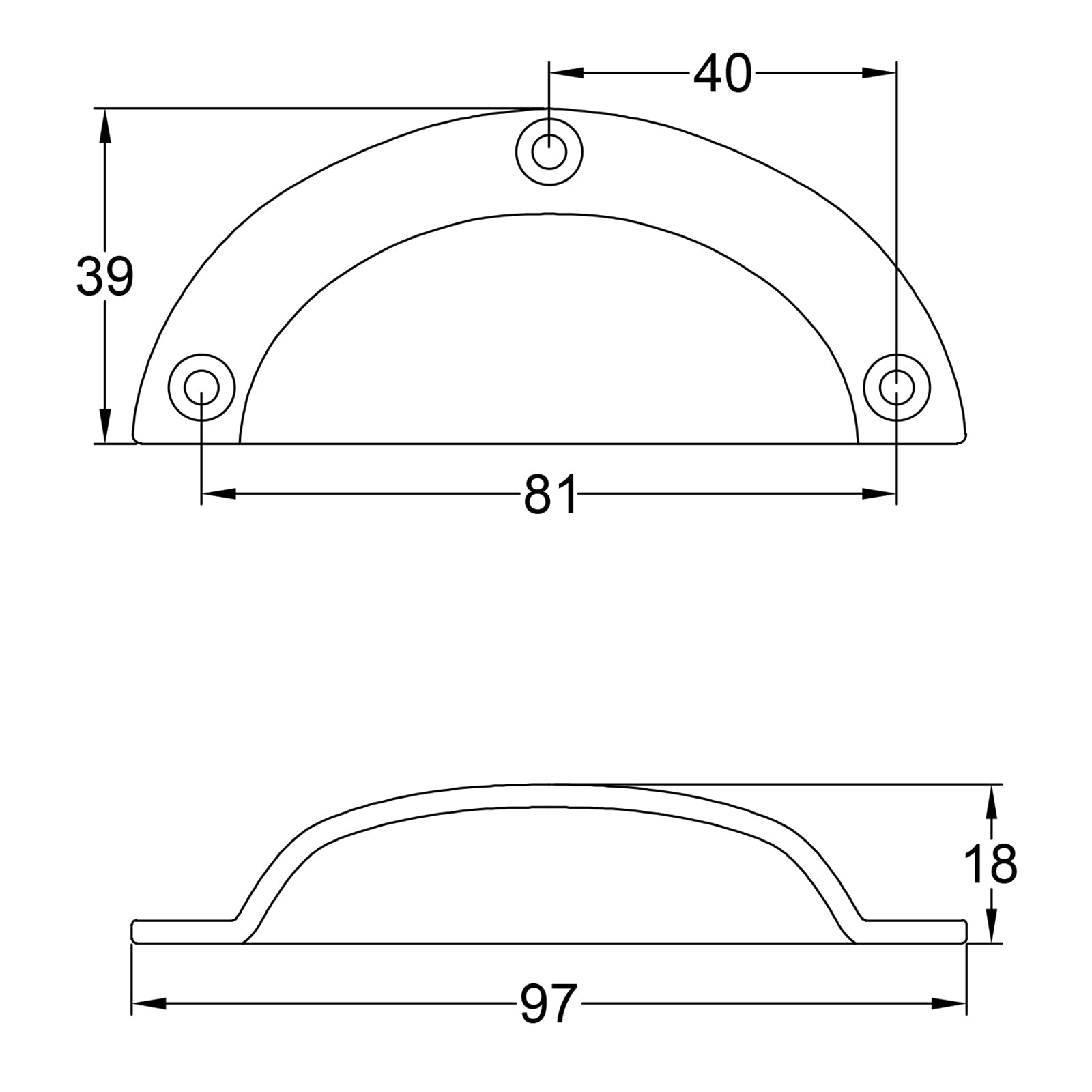 Antique Cup Pull Front Fix SHOW