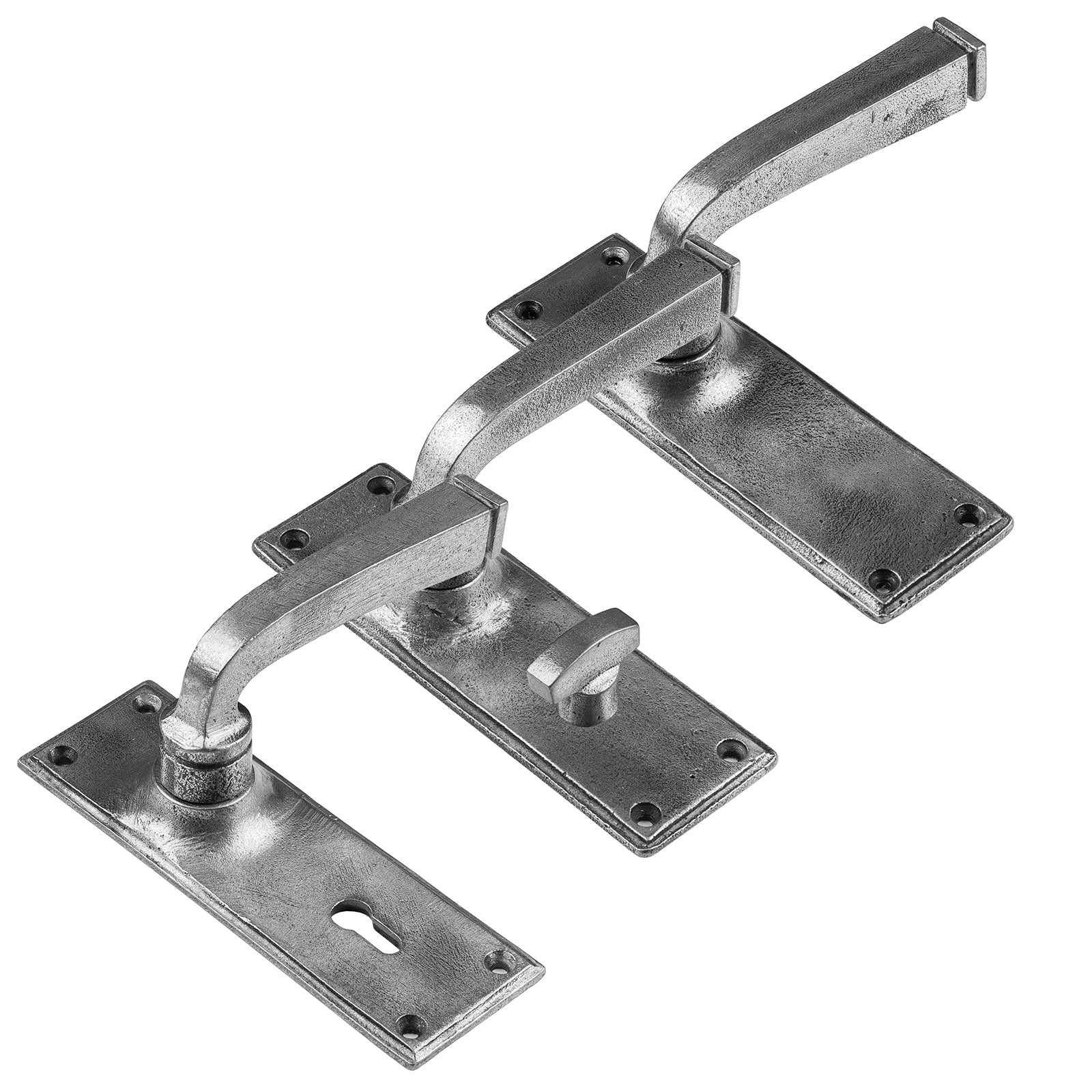 pewter bathroom locks, pewter internal door handles, Avon Lever Handles in pewter