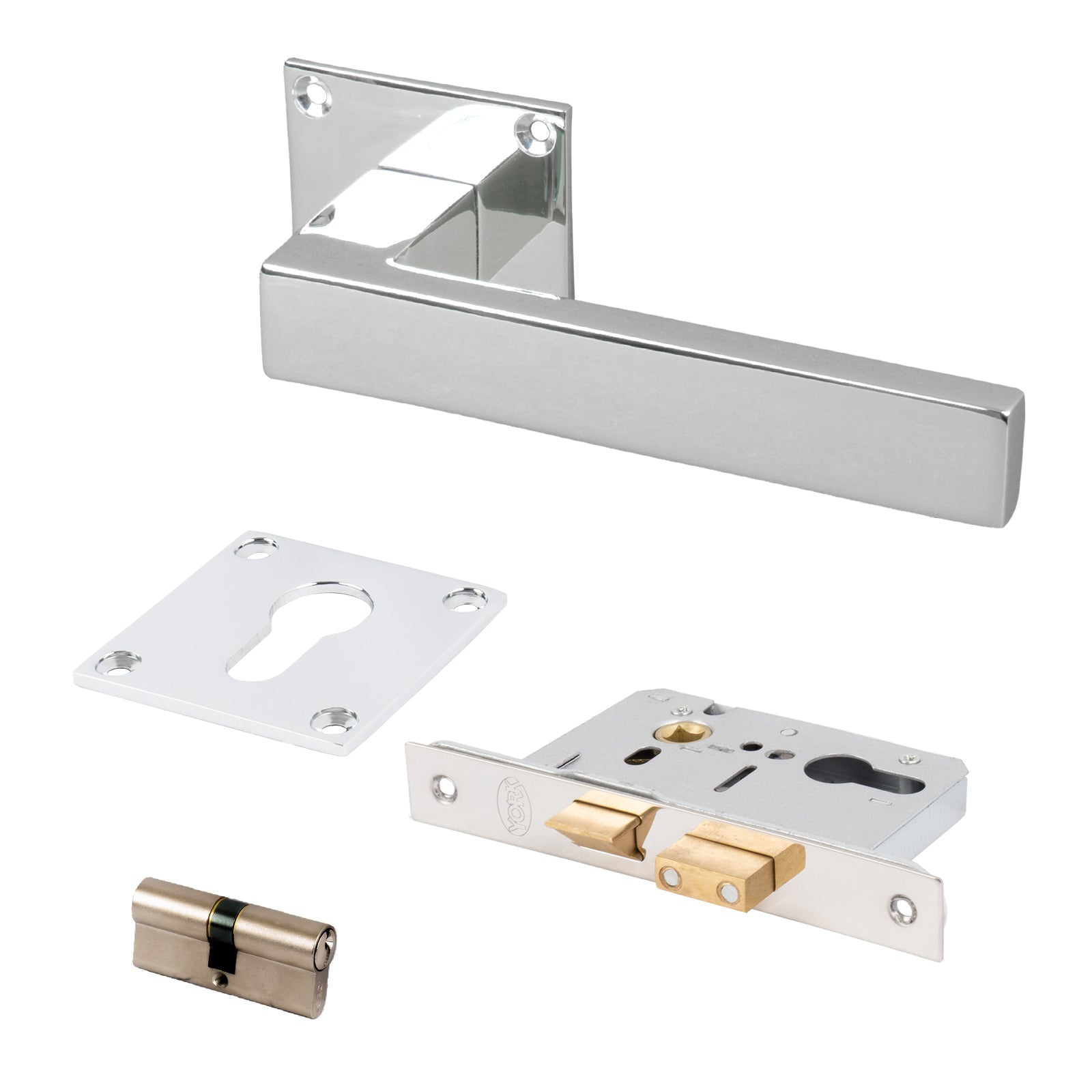 Delta Square Rose Door Handles - Low Profile