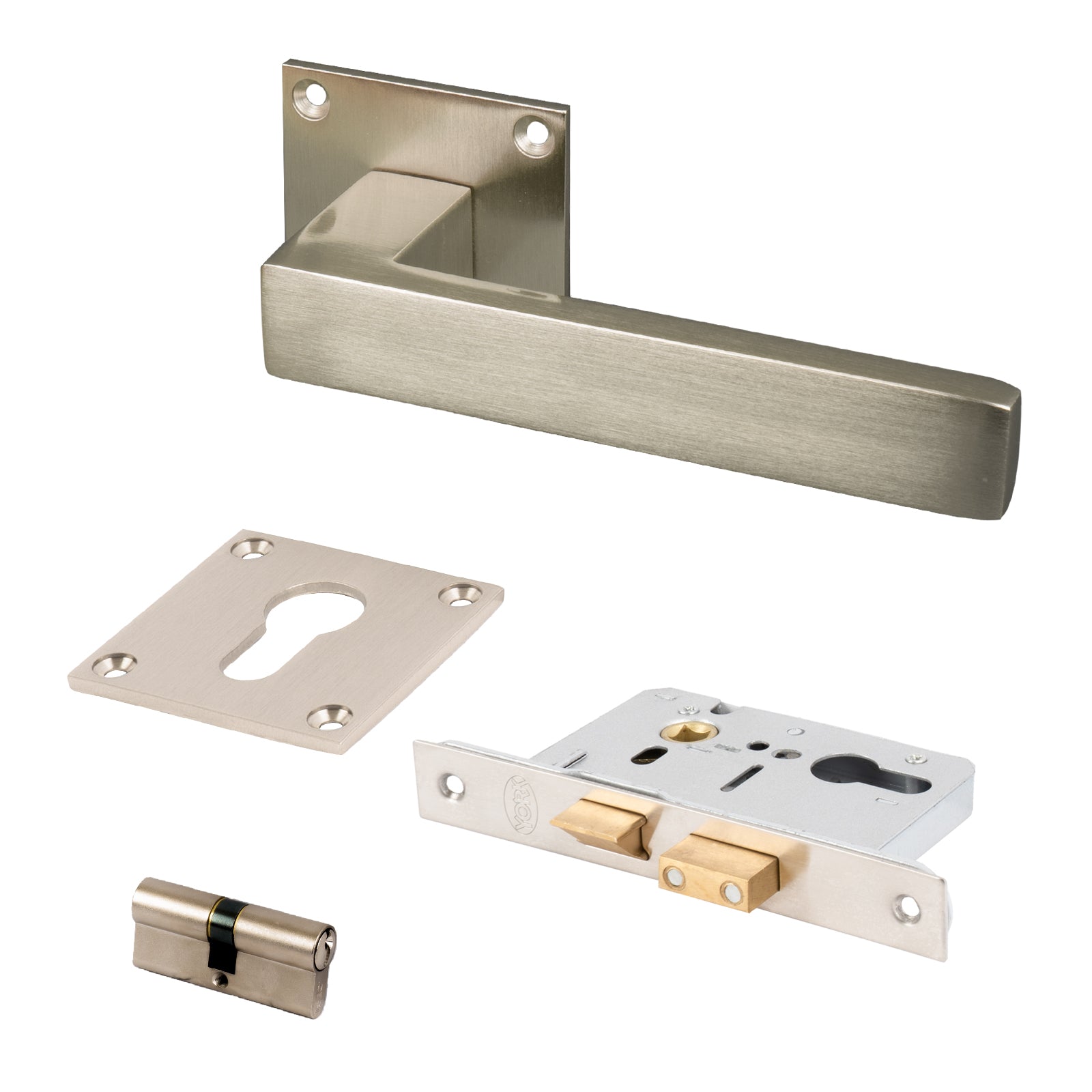 Delta Square Rose Door Handles - Low Profile