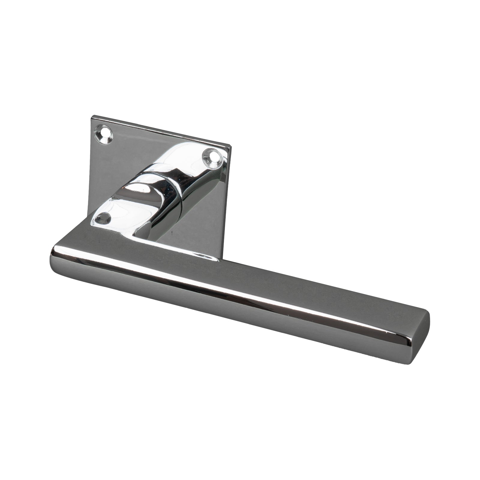 SHOW Trident Square Rose Door Handles - Low Profile with Polished Chrome finish