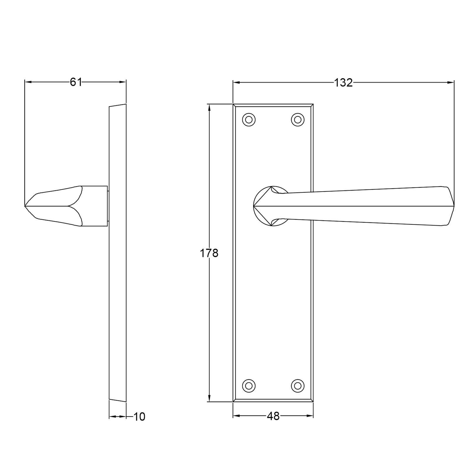 Bridgnorth door handles dimension drawing SHOW