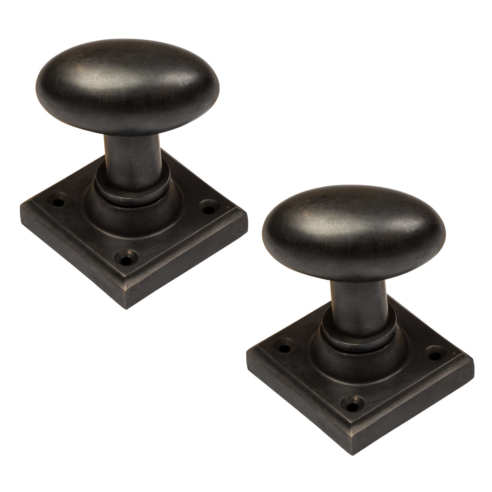 Oval bronze door knobs