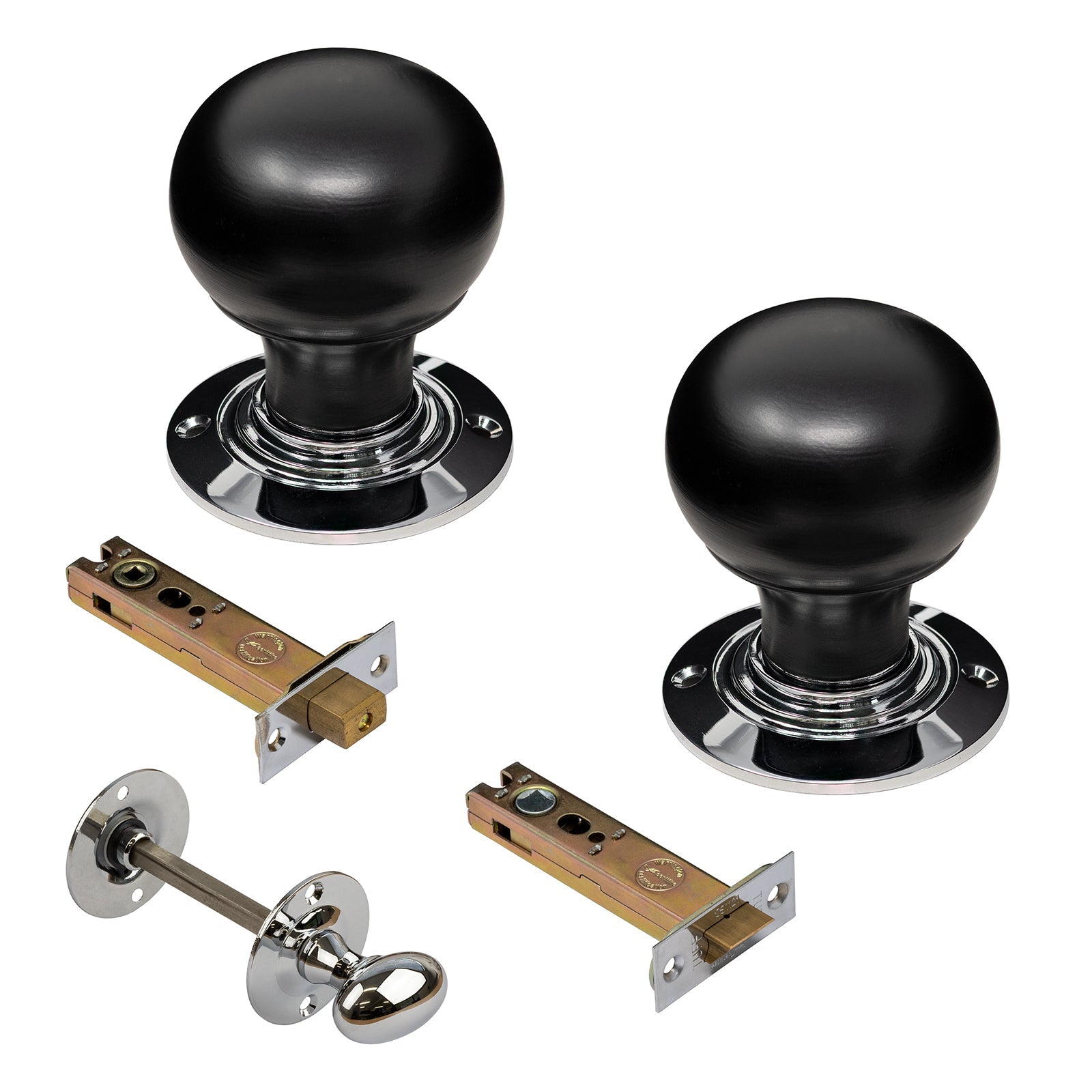 Bun Door Knobs Rosewood & Ebonised