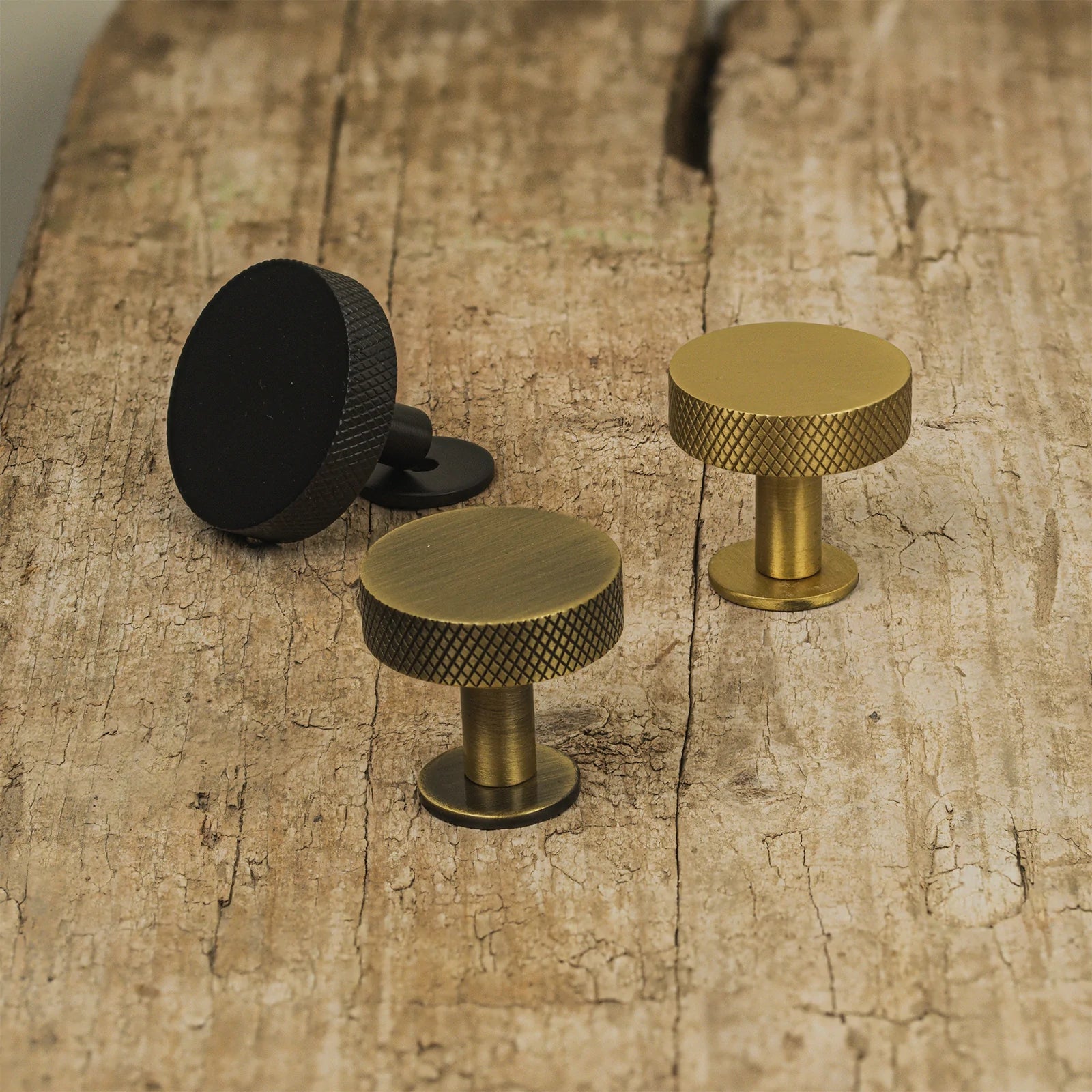 Disc Knurled Cabinet Knobs on Rose, kitchen cupboard knobs SHOW