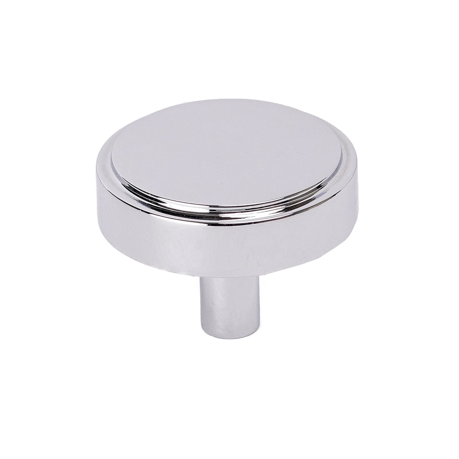 chrome antique brass stepped disc cabinet knobs, kitchen hardware