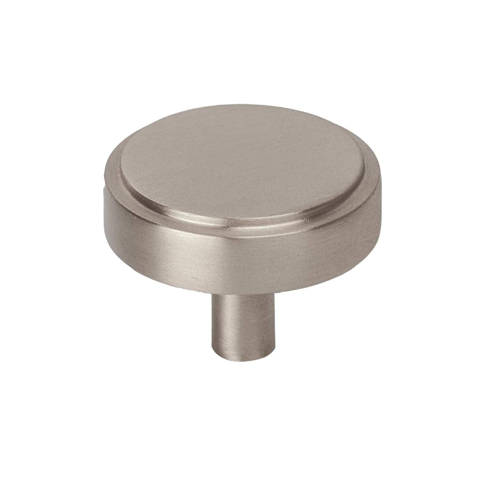 satin nickel antique brass stepped disc cabinet knobs, kitchen hardware