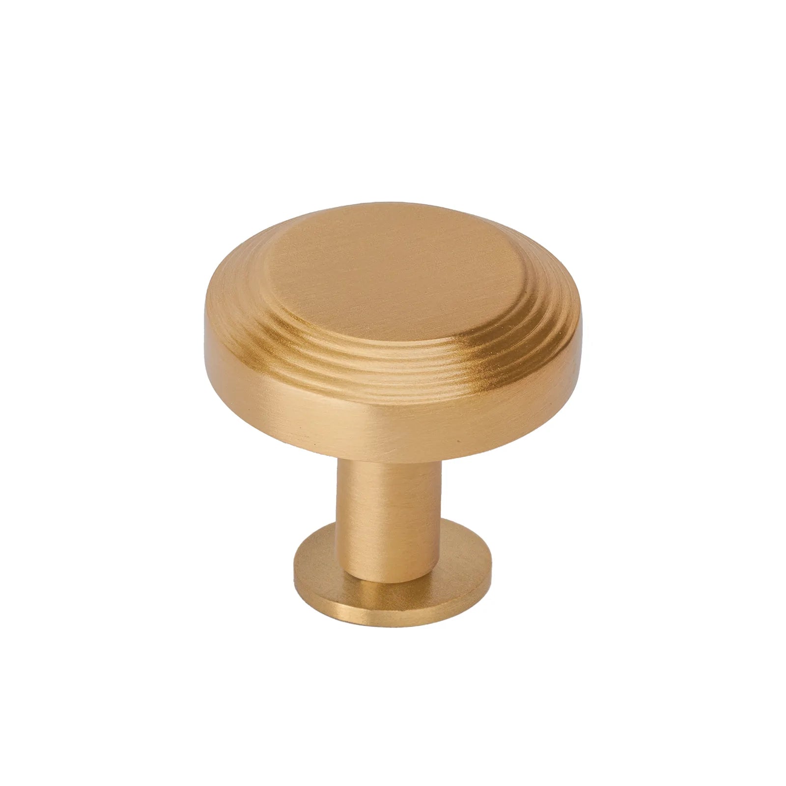 satin brass ridge cabinet knobs on rose SHOW