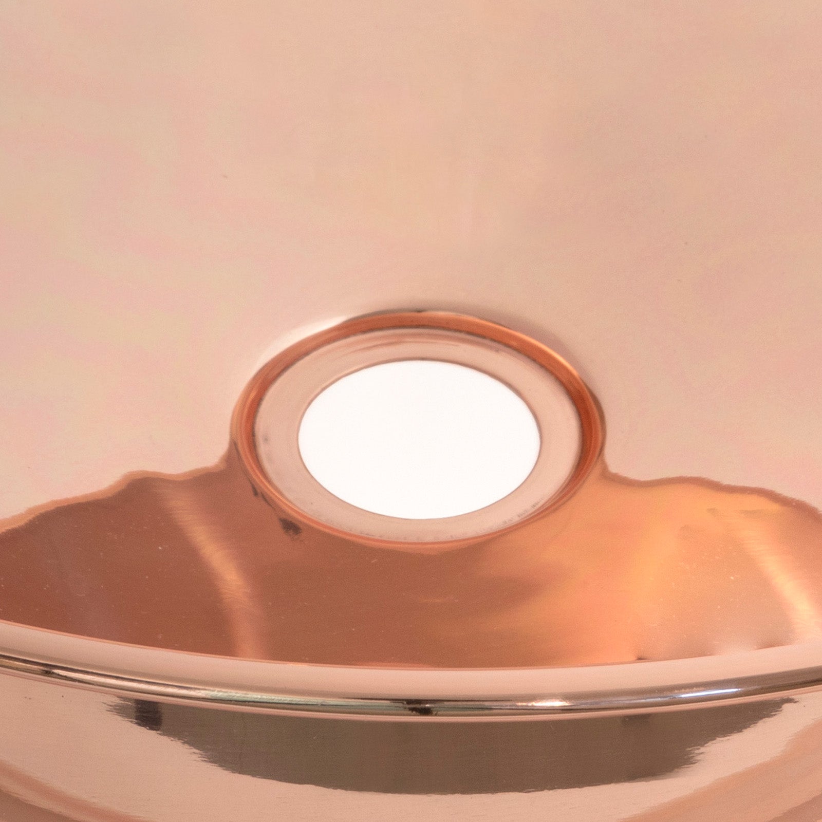 SHOW Close Up of Smooth Round Sink in Smooth Copper