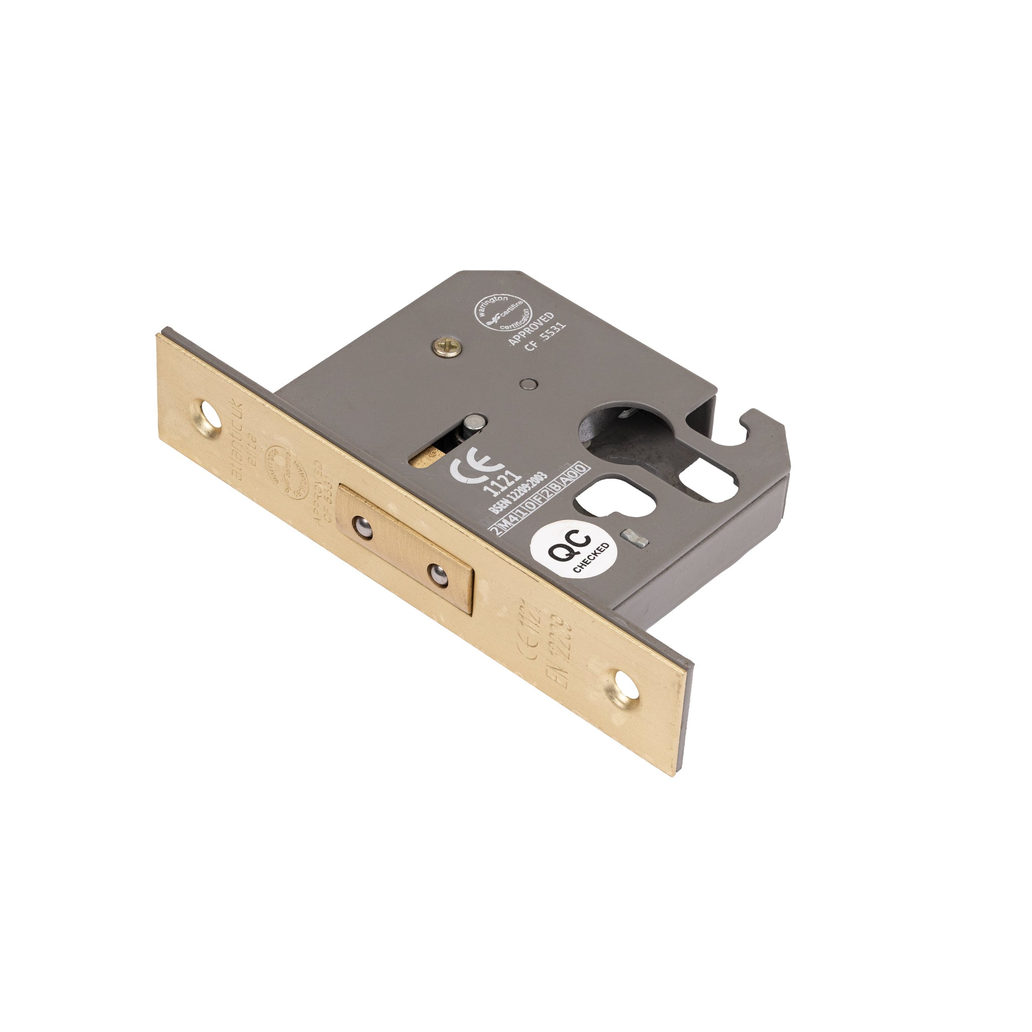 Euro deadlock 2.5 inch Satin Brass SHOW