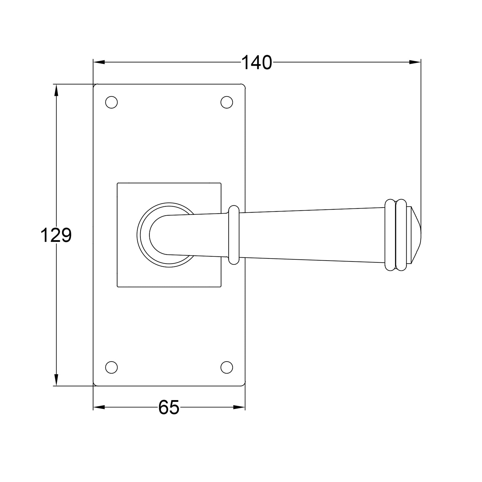 Durham Pewter Door Handles On Wide Backplate Short Latch SHOW