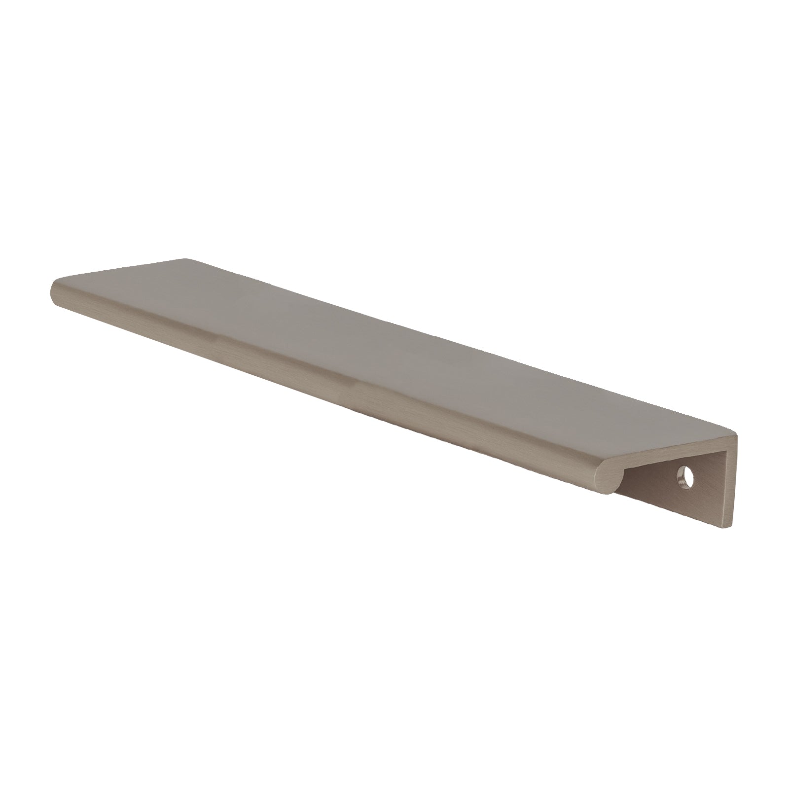 large satin nickel round lip edge pull, edge pull handle