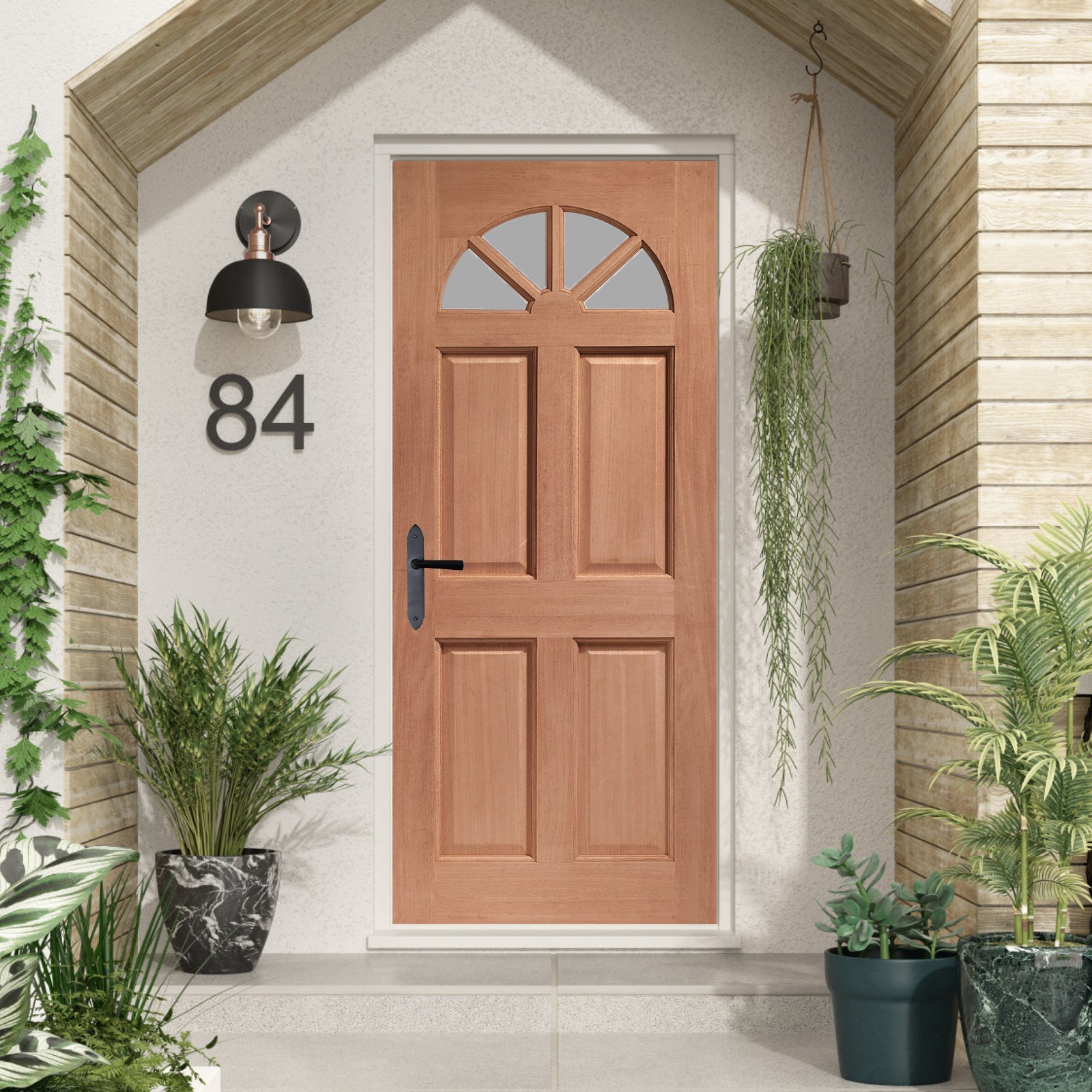 SHOW External Hardwood Carolina Door with Single Clear Glass lifestyle