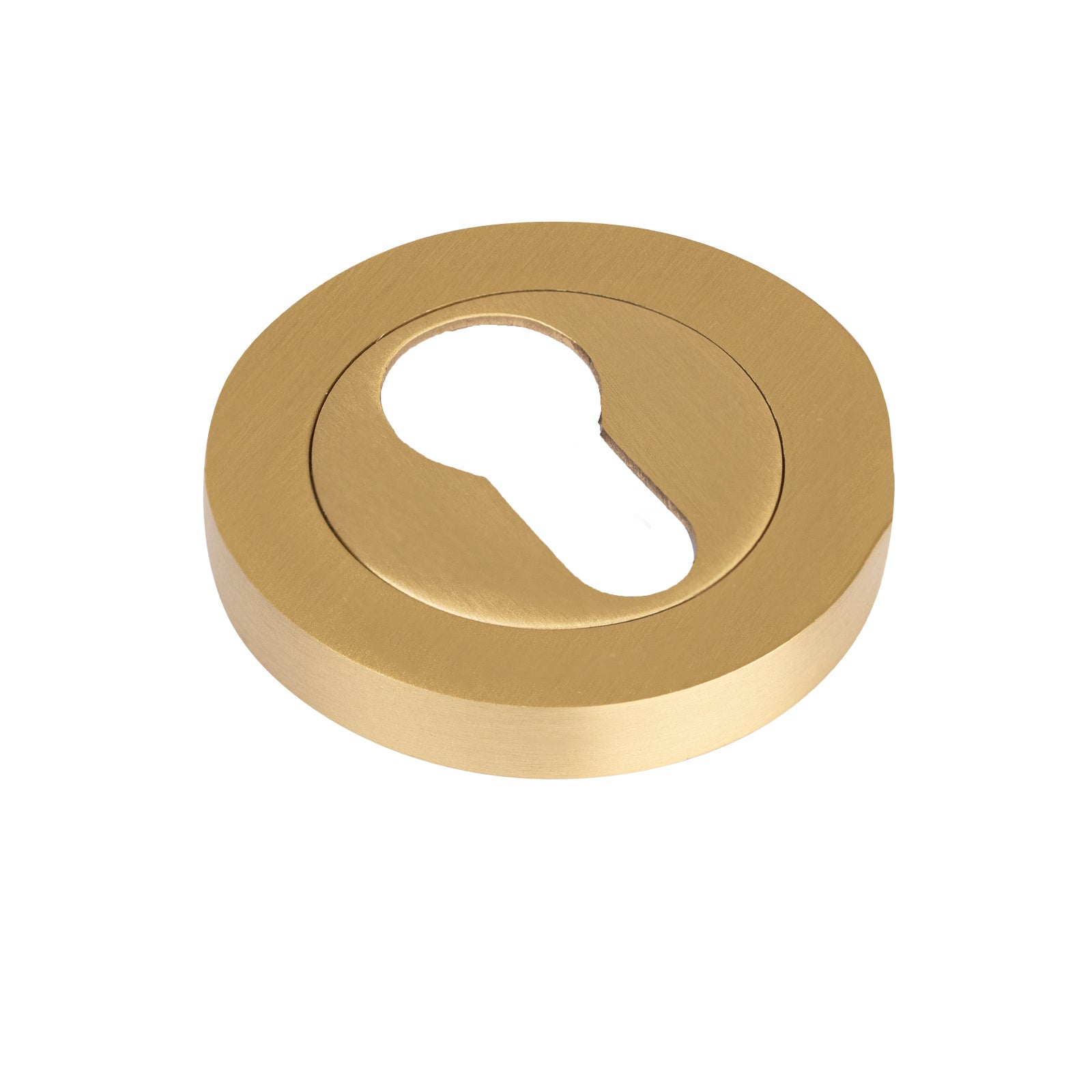 satin brass Euro keyhole escutcheon SHOW