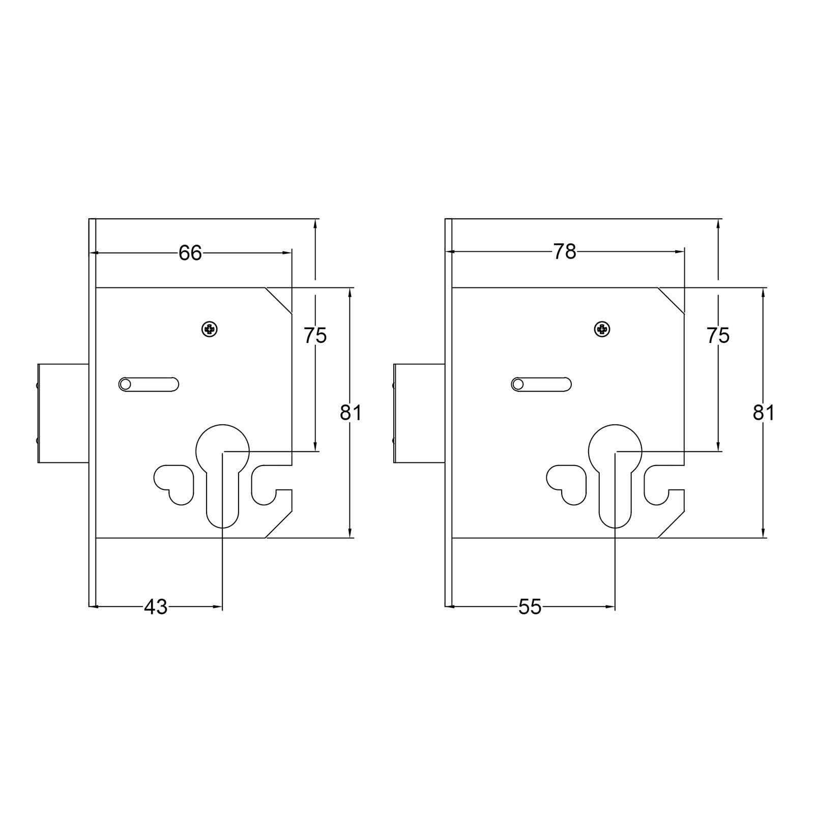 Euro Deadlock dimension drawing SHOW