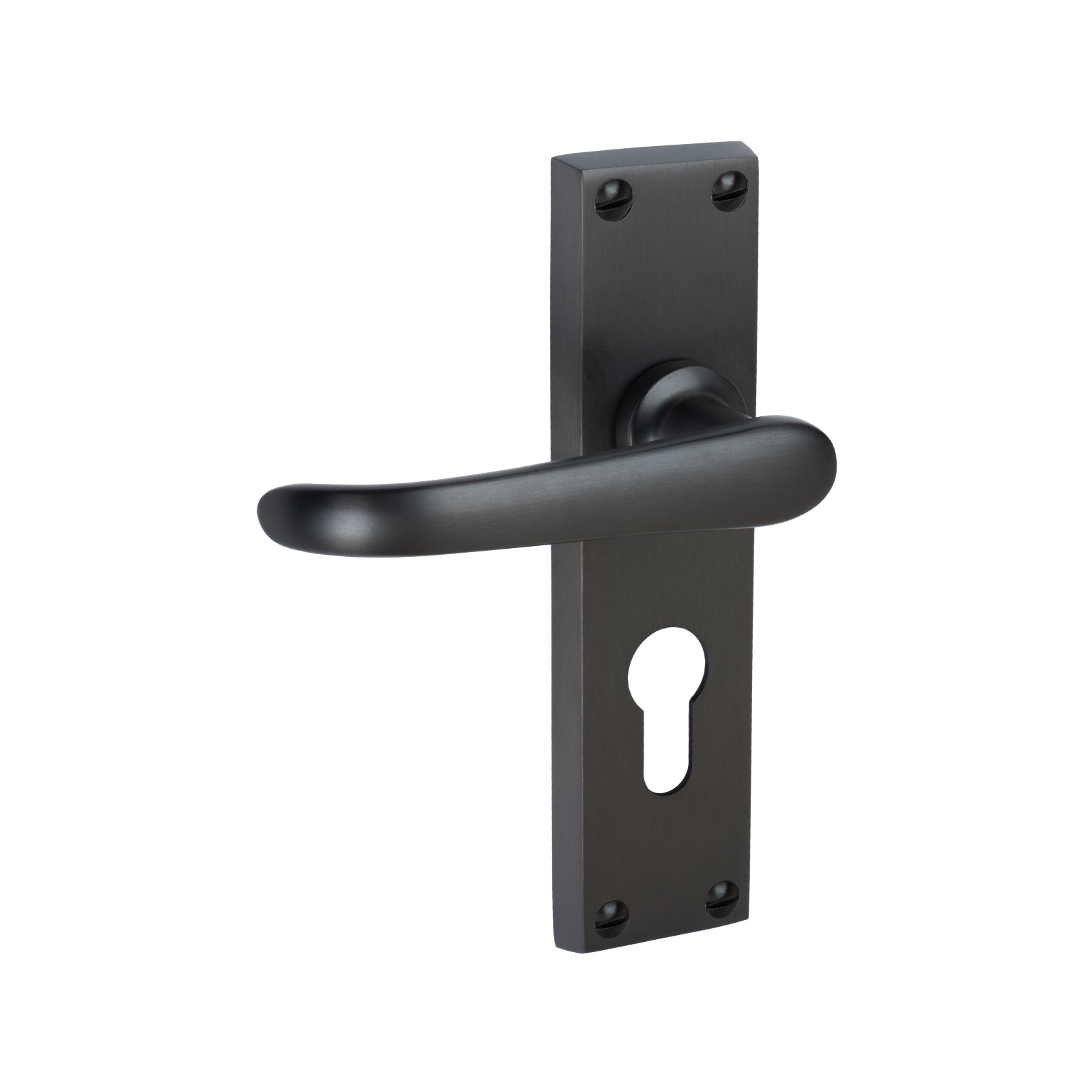 Windsor Door Handles On Plate Euro Lock Handle in Matt Bronze