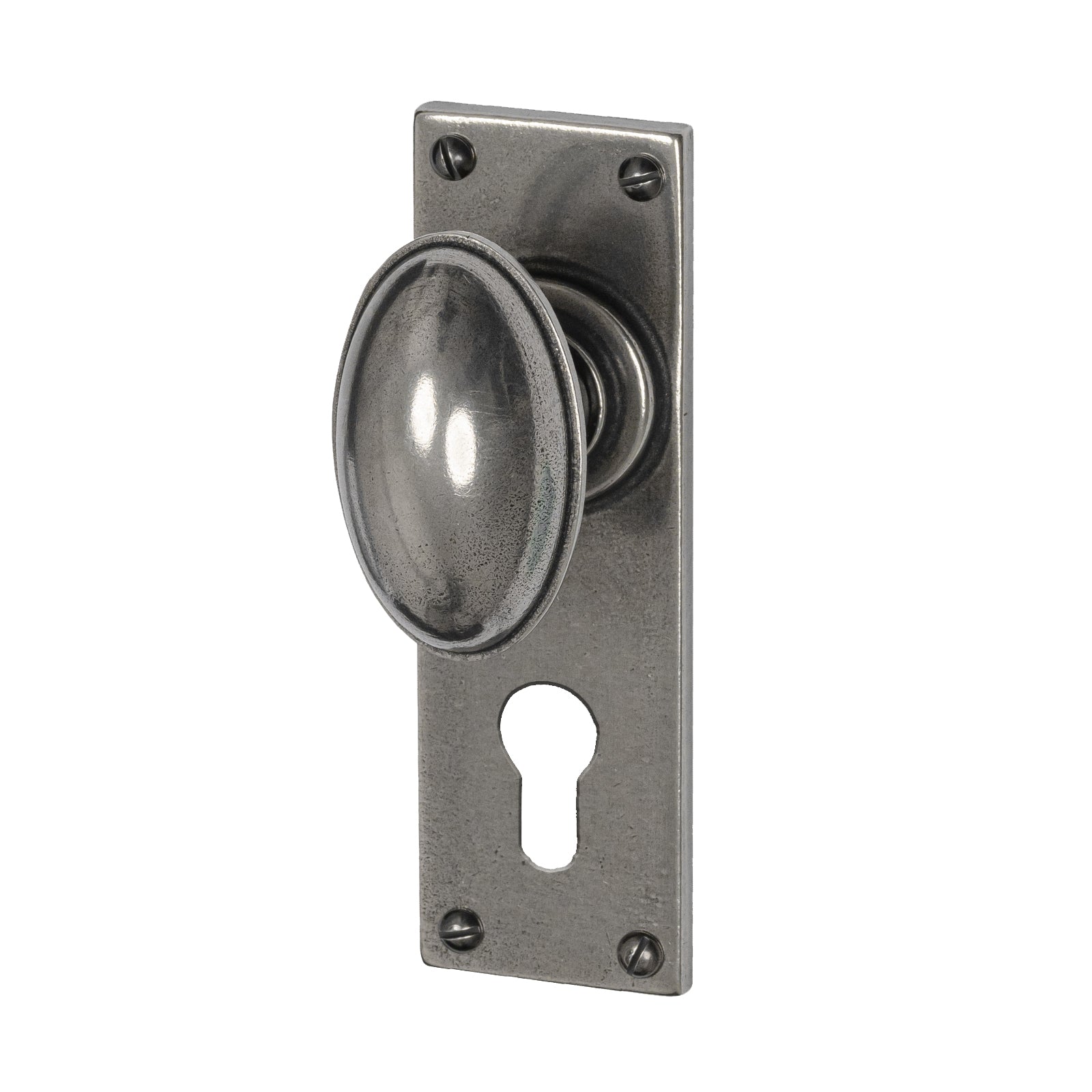 pewter door knobs with euro profile