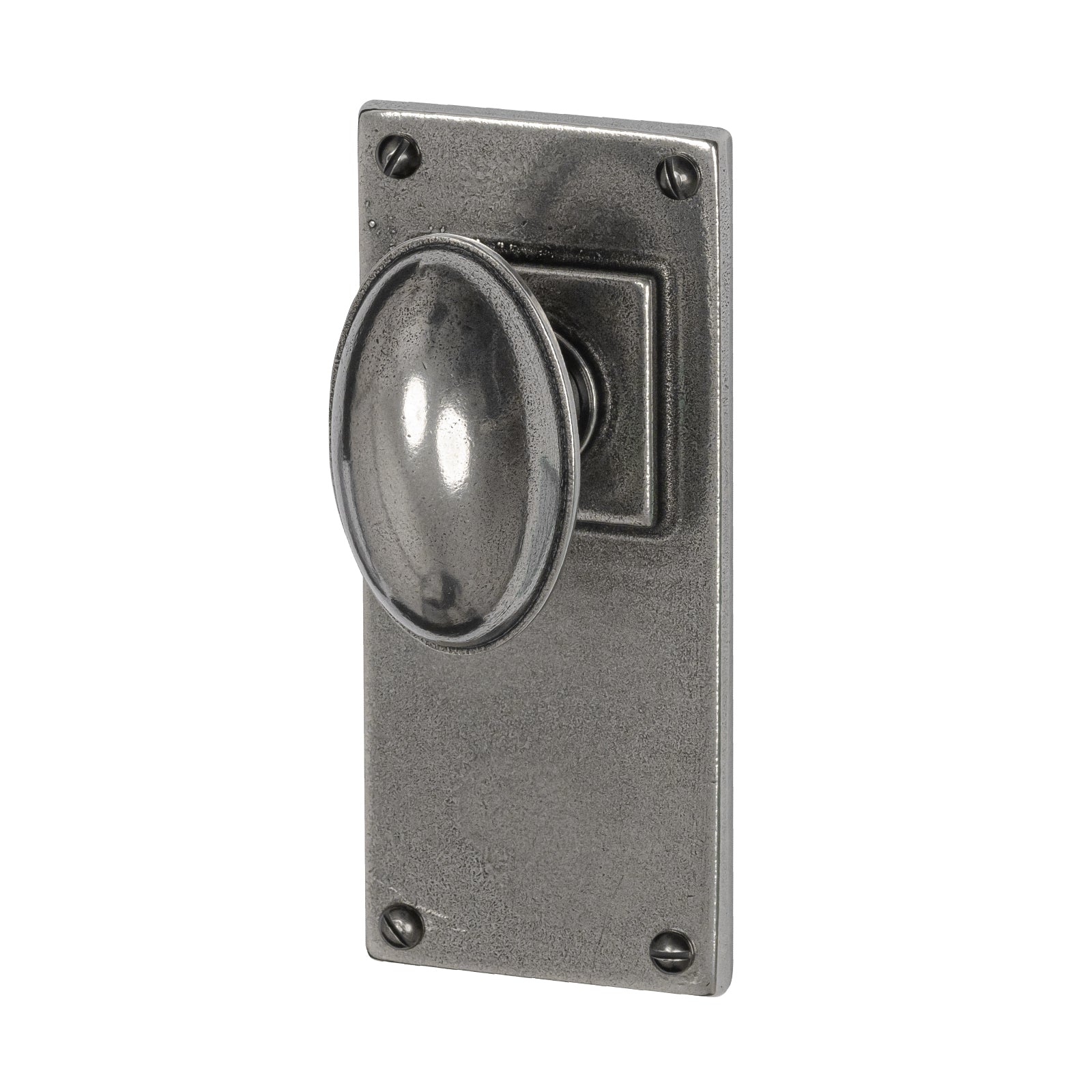 Lincoln Pewter Door Knobs On Wide Backplate Long Latch