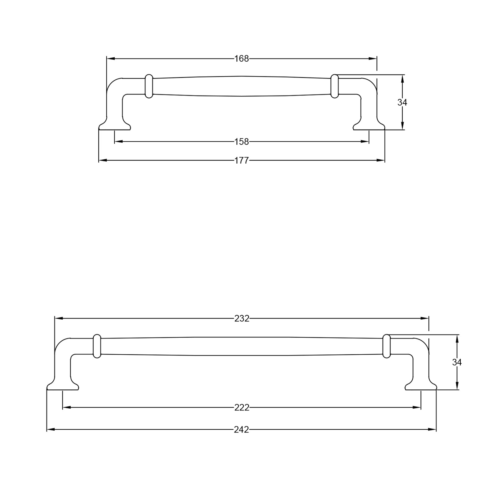 Chester Pewter Cabinet Handles JPEG Drawing SHOW