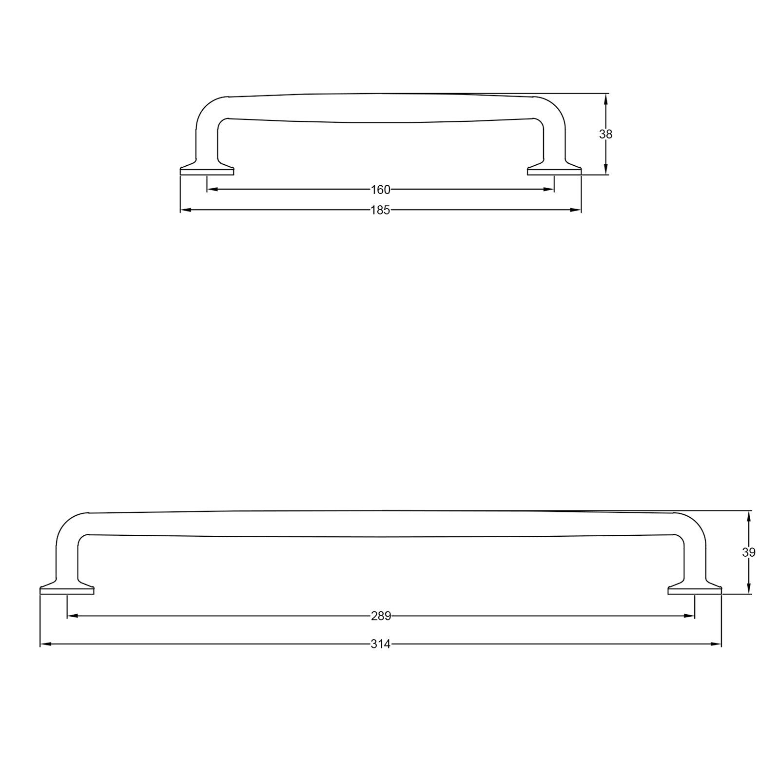 Salisbury Pewter Pull Handle JPEG Drawing SHOW