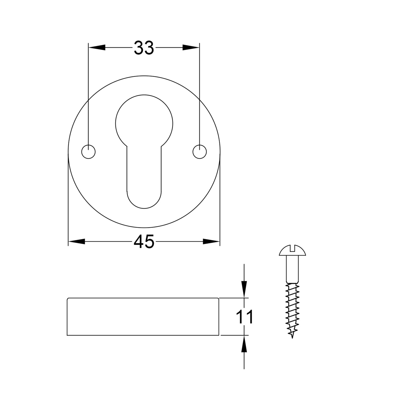 Pewter Round Uncovered Escutcheons Euro Profile JPEG Drawing SHOW