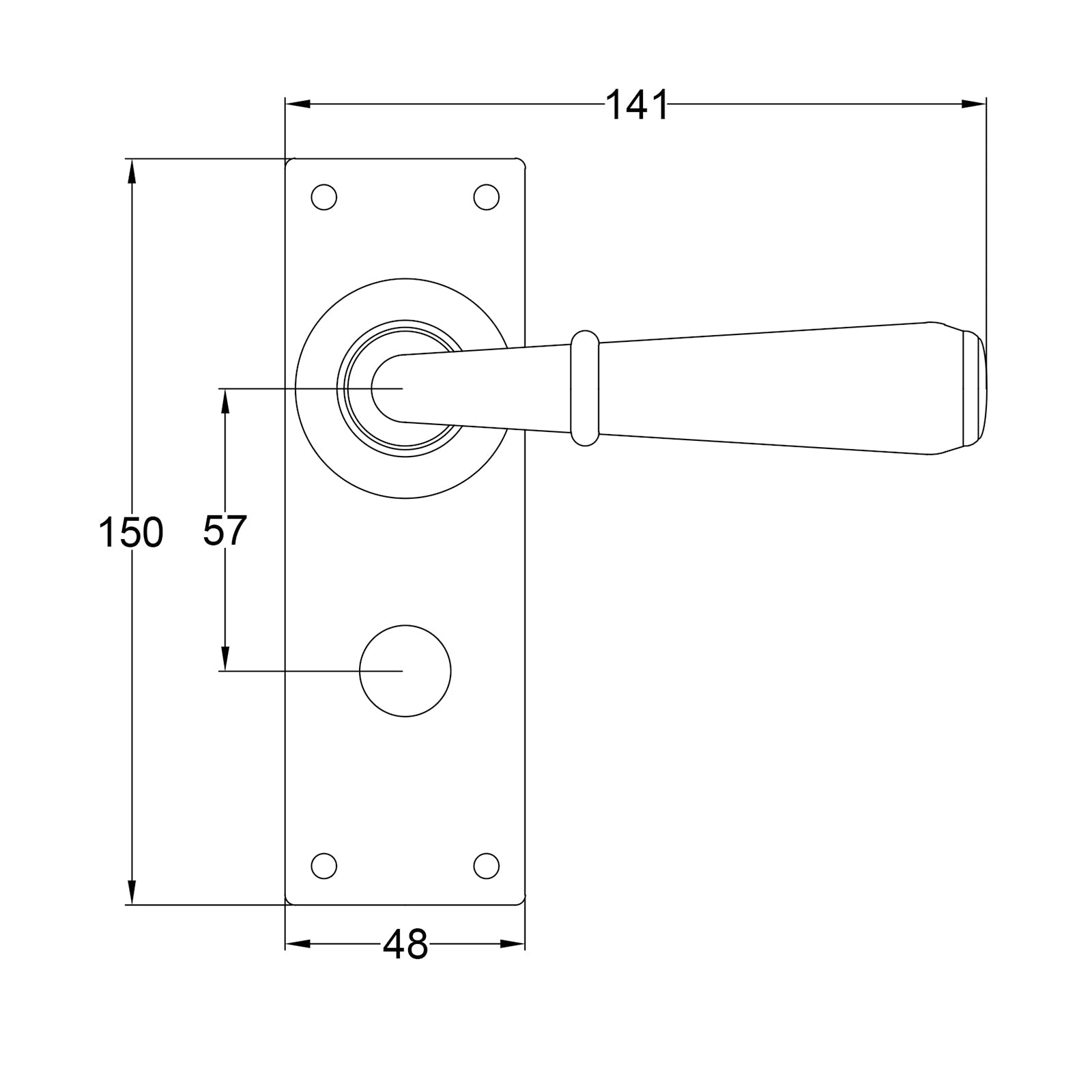 Fenwick Pewter Door Handles On Narrow Backplate Bathroom SHOW