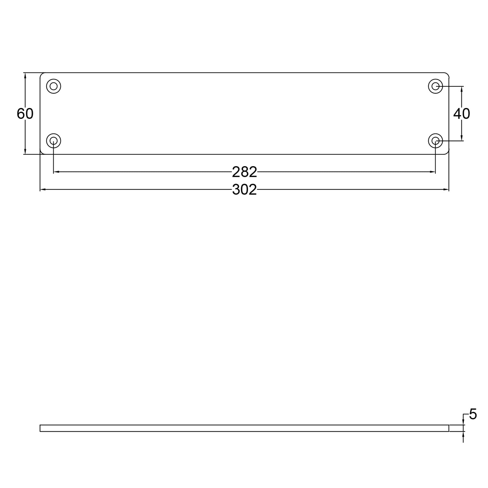 Dimension drawing of door plate SHOW