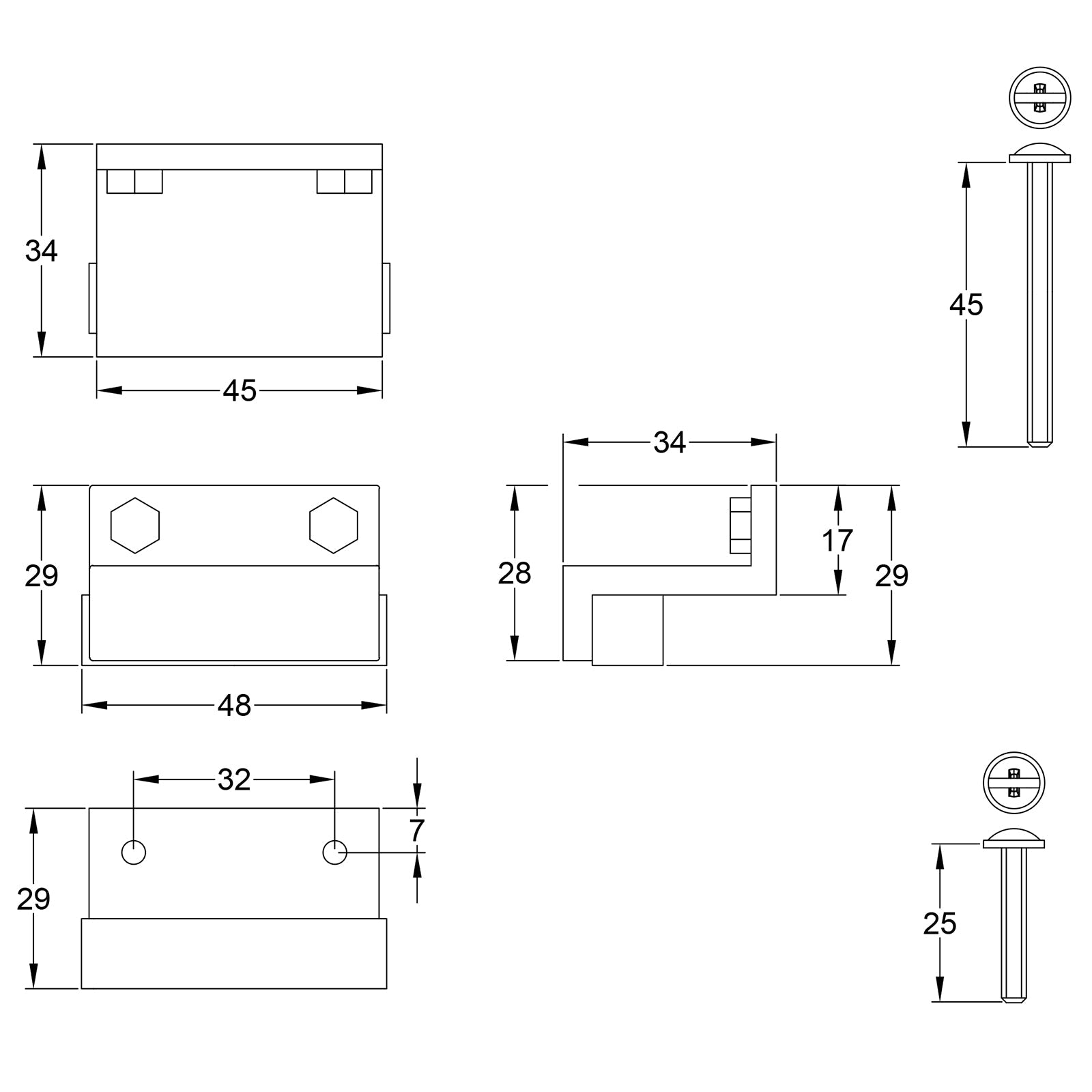 Railway knob handle dimension drawing SHOW