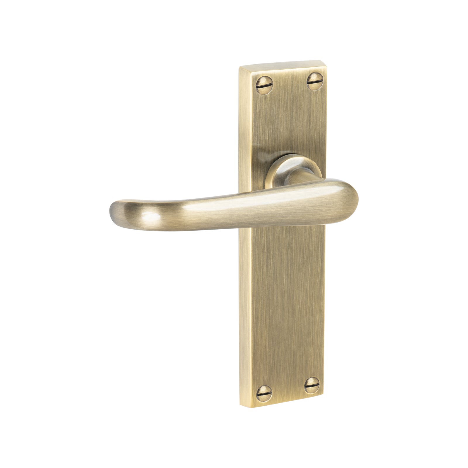 Windsor Door Handles On Plate Latch Handle in Aged Brass SHOW