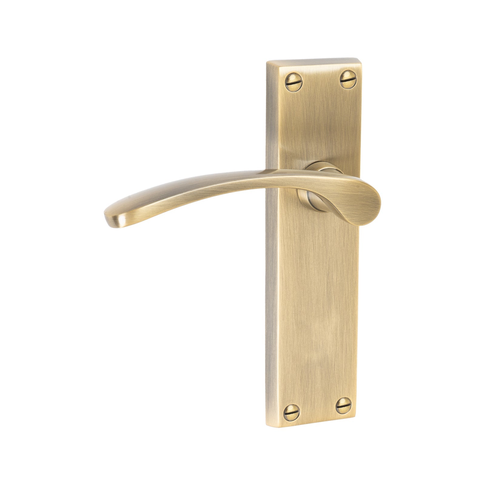 Sophia Door Handles On Plate Latch Handle in Aged Brass SHOW