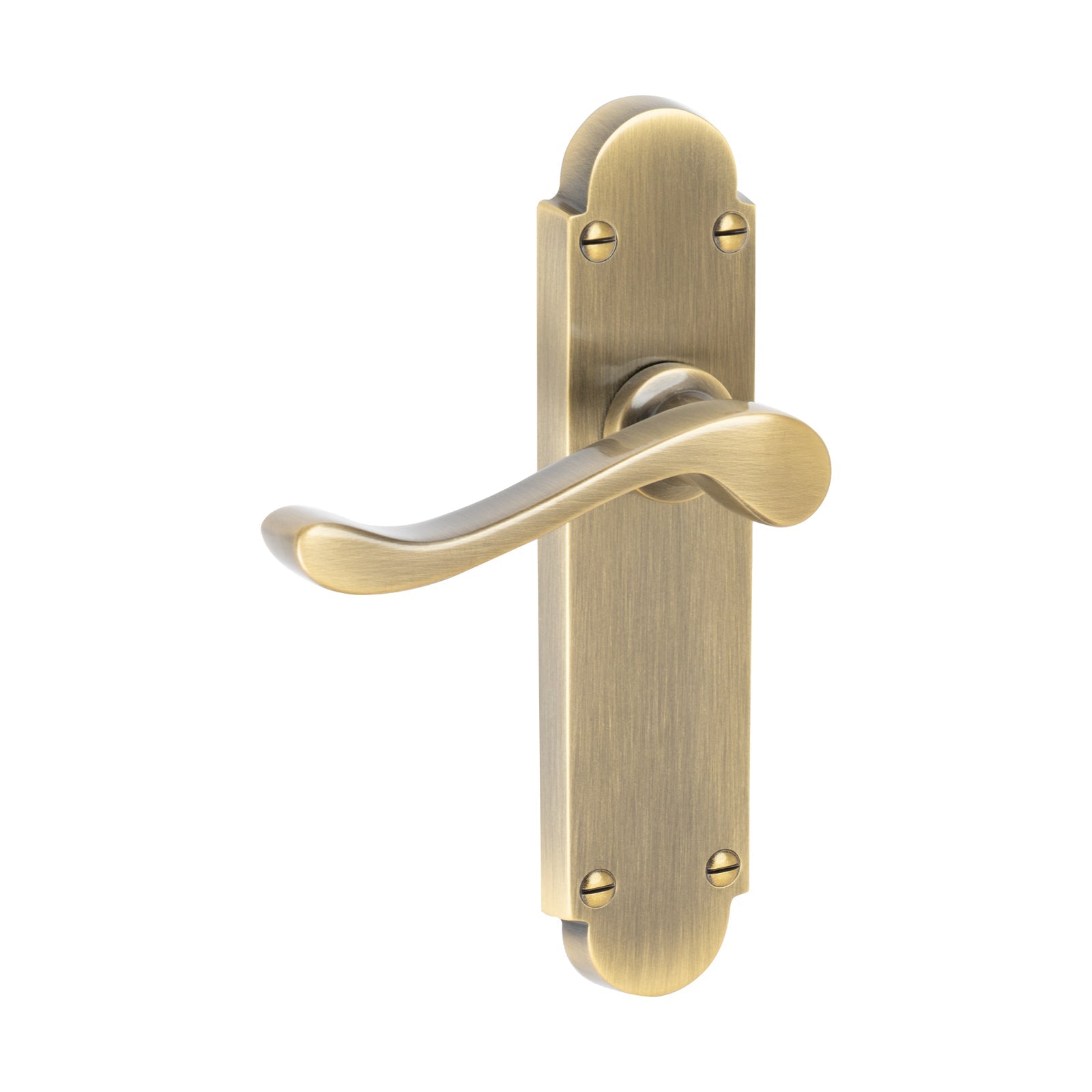 Savoy Door Handles On Plate Latch Handle in Aged Brass SHOW