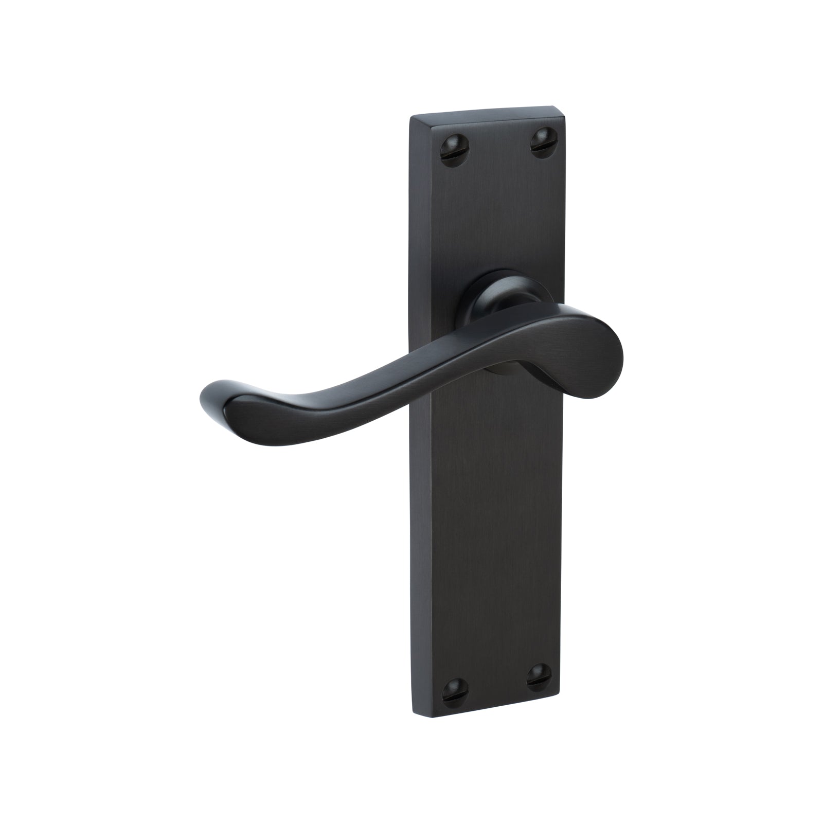 Bedford Door Handles On Plate Latch Handle in Matt Bronze SHOW