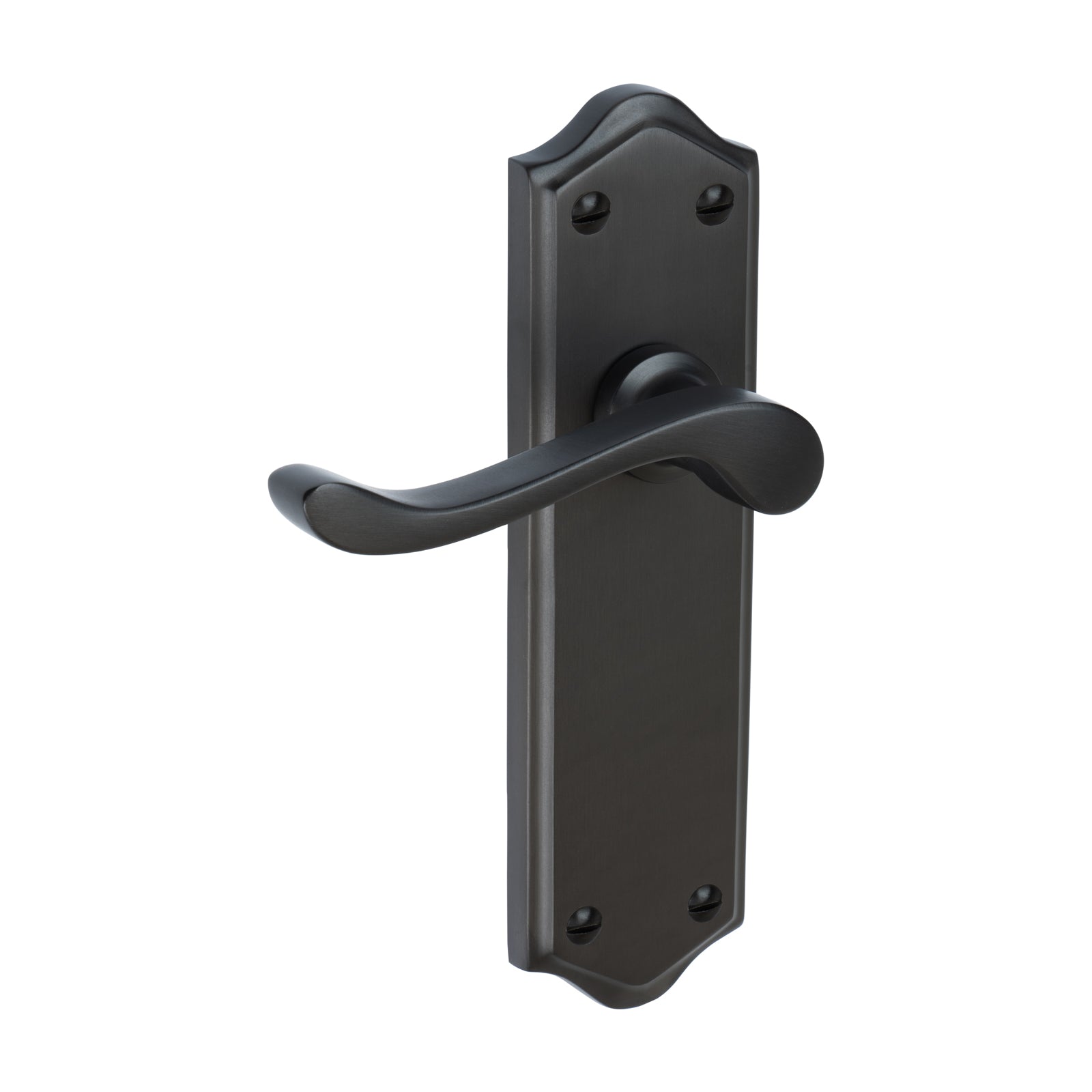 Buckingham Door Handles On Plate Latch Handle in Matt Bronze SHOW