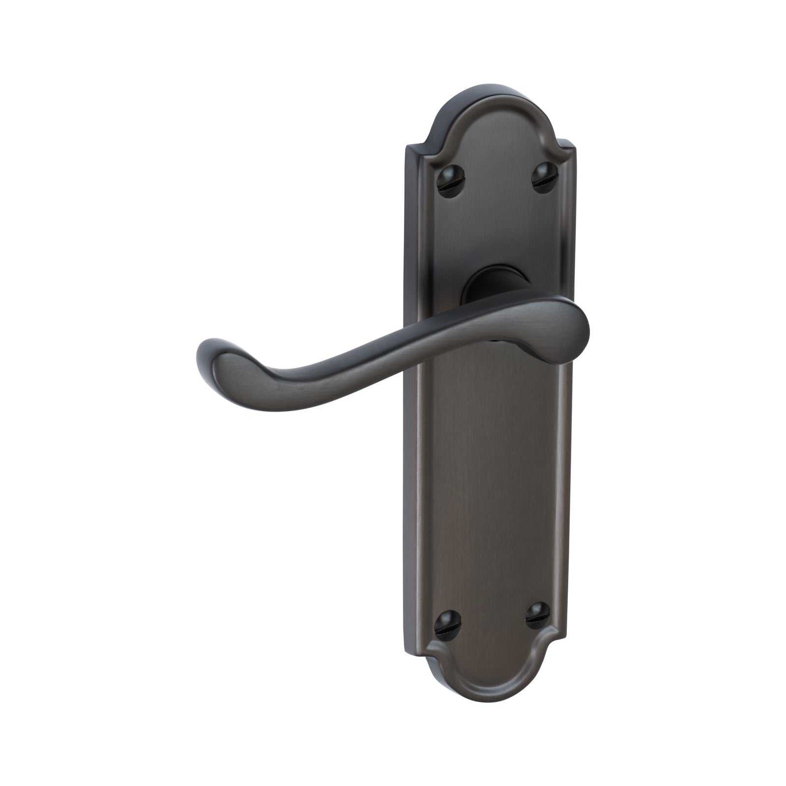 Meridian Door Handles On Plate Latch Handle in Matt Bronze SHOW